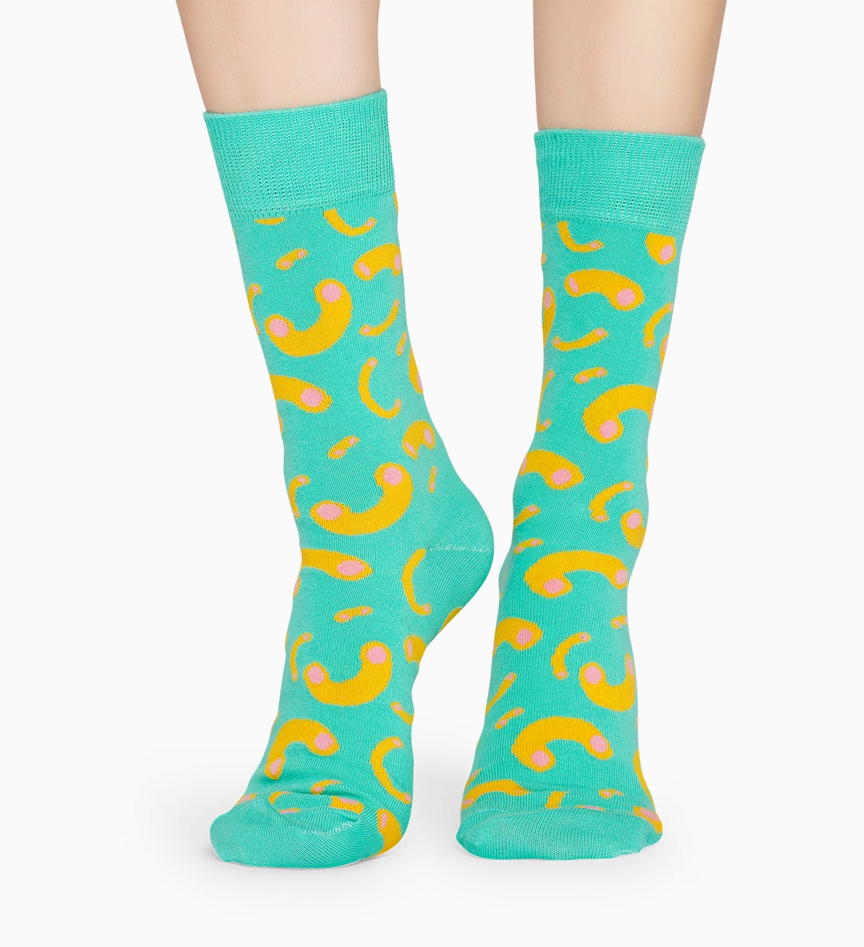 Türkise Baumwollsocken: Macaroni Muster | Happy Socks