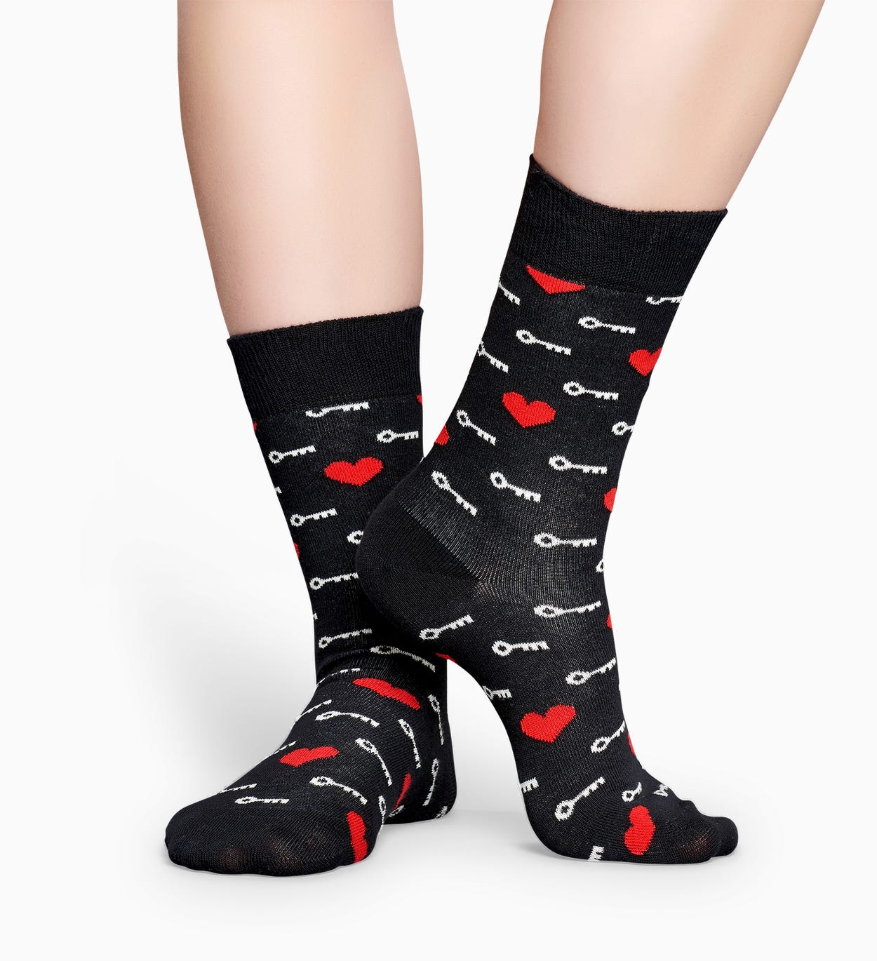 Schwarze Socken: Key To My Heart | Happy Socks