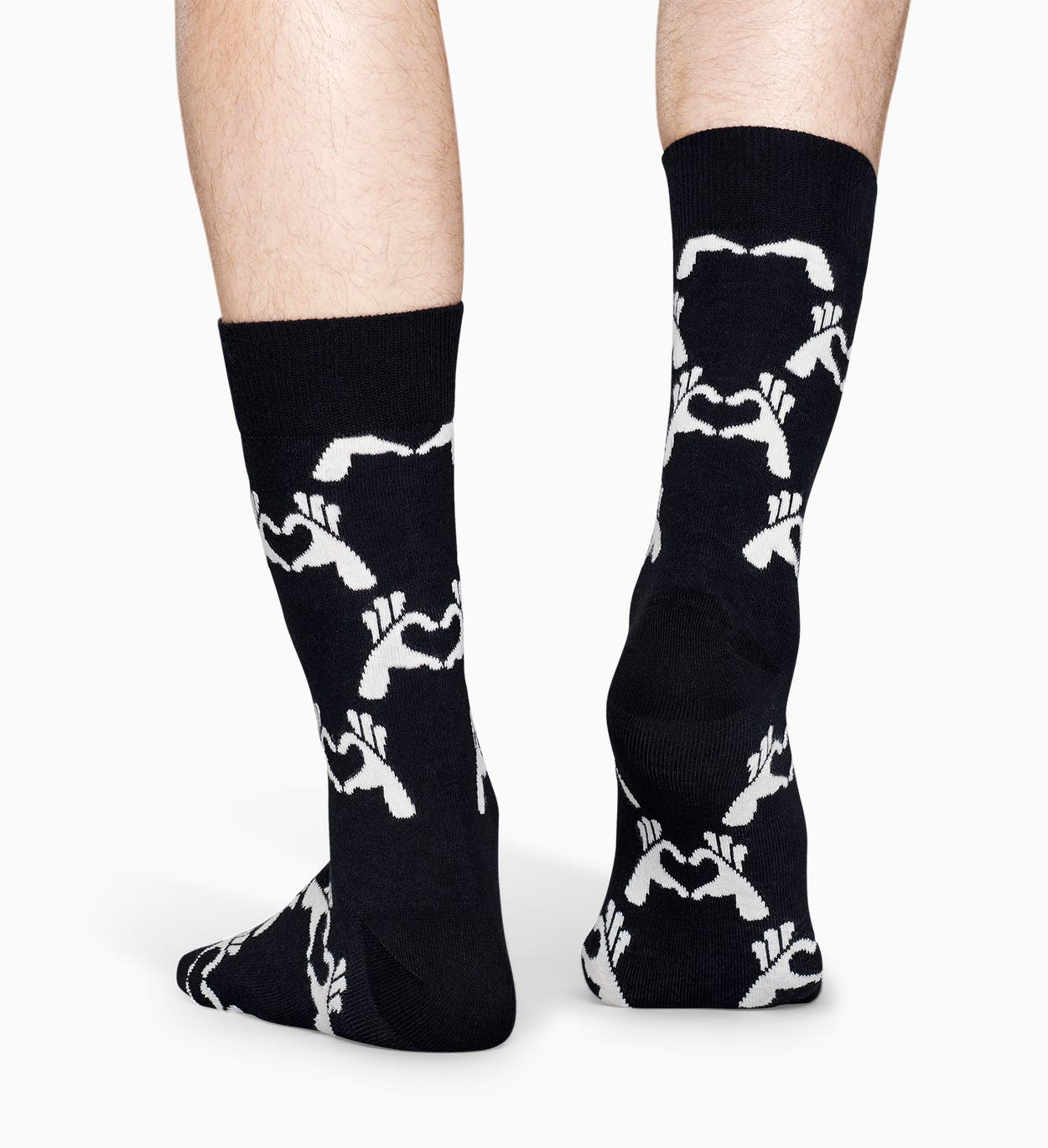 Gemusterte schwarze Socken: Love | Happy Socks