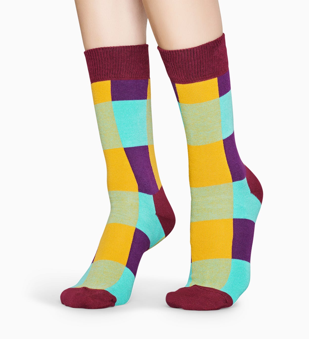 Gemusterte burgunderfarbene Socken: Lumberjack | Happy Socks