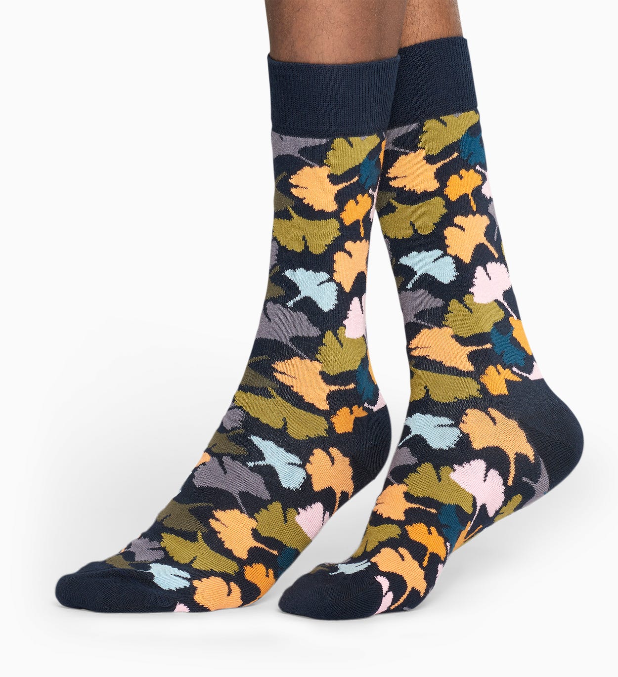 Dark Blue socks: Ginko pattern | Happy Socks