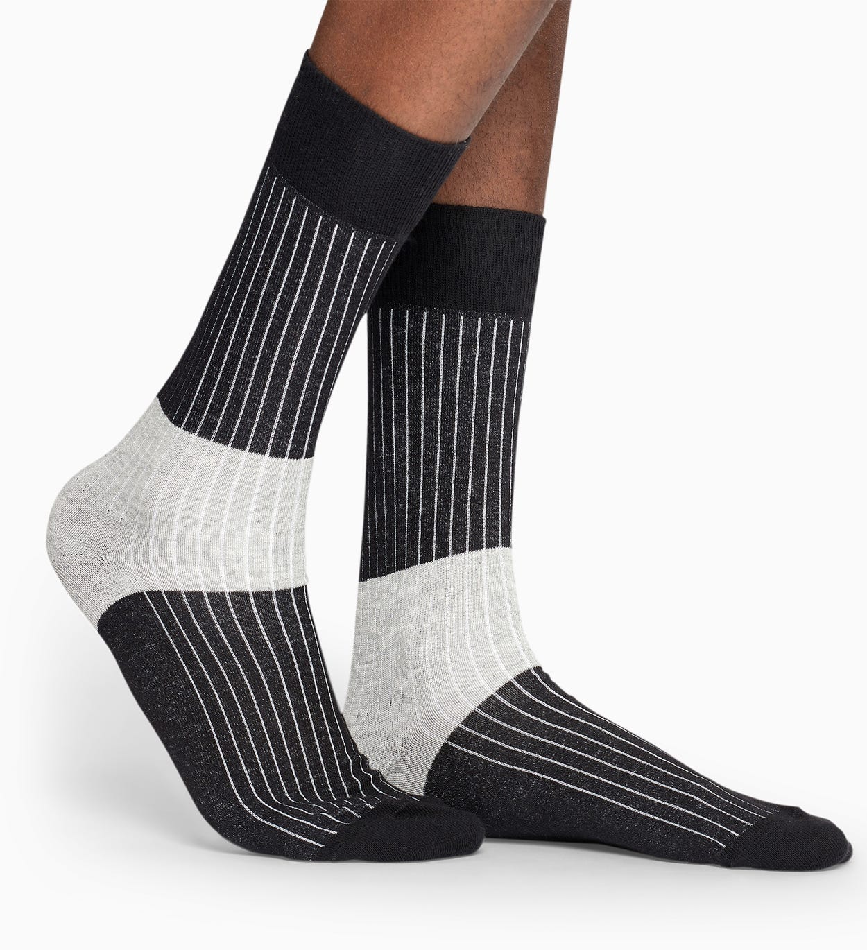 Black socks: Block Rib pattern | Happy Socks