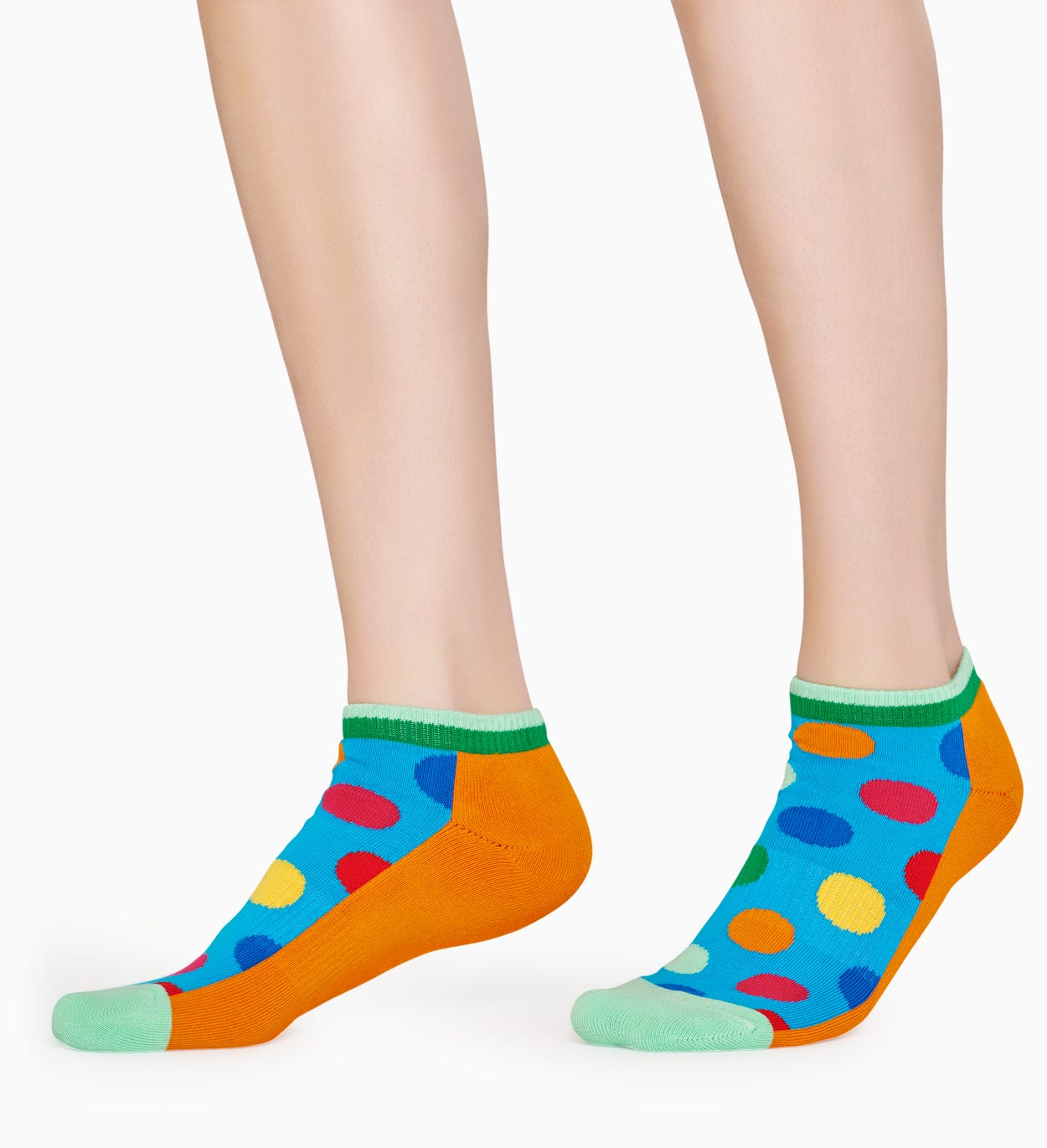 Orange, blaue Sneaker-Socken: Big Dot - ATHLETIC | Happy Socks