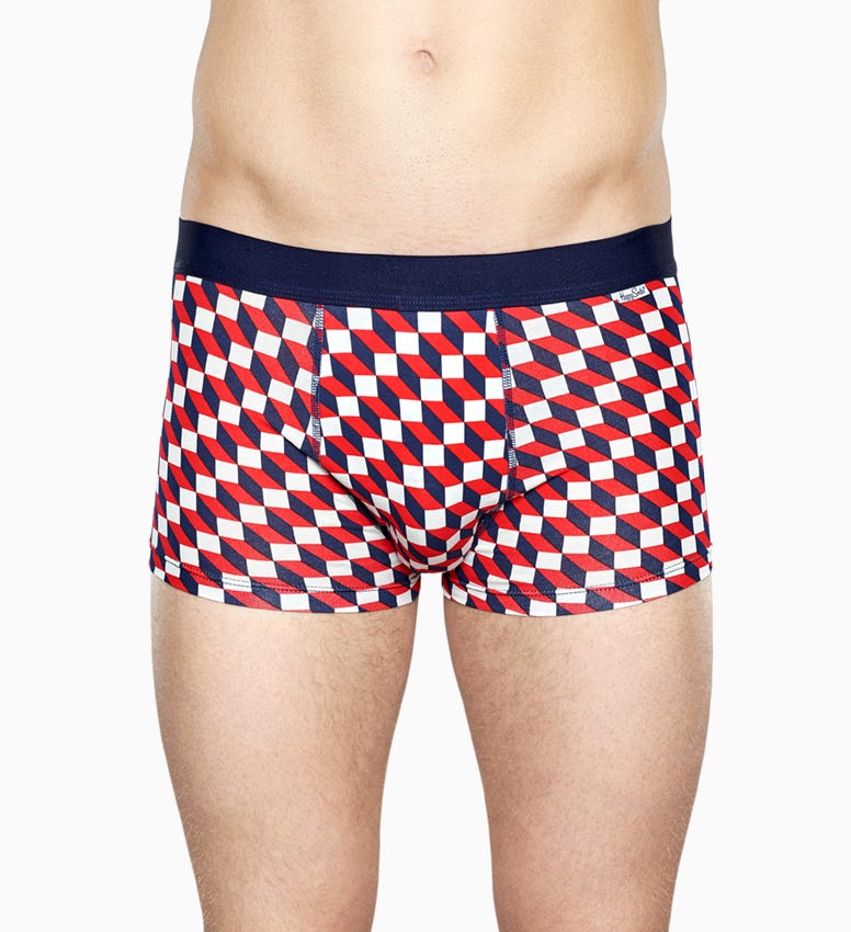 Blue trunk: Filled Optic - Men's Underwear 2pc | Happy Socks