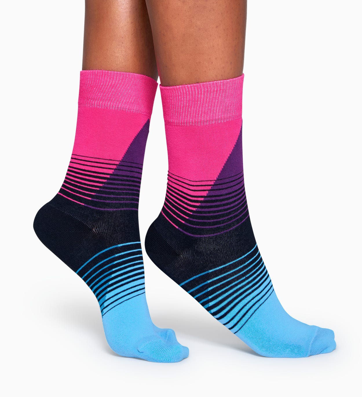 Pinke Blaue Baumwollsocken: 80's Fade Design | Happy Socks