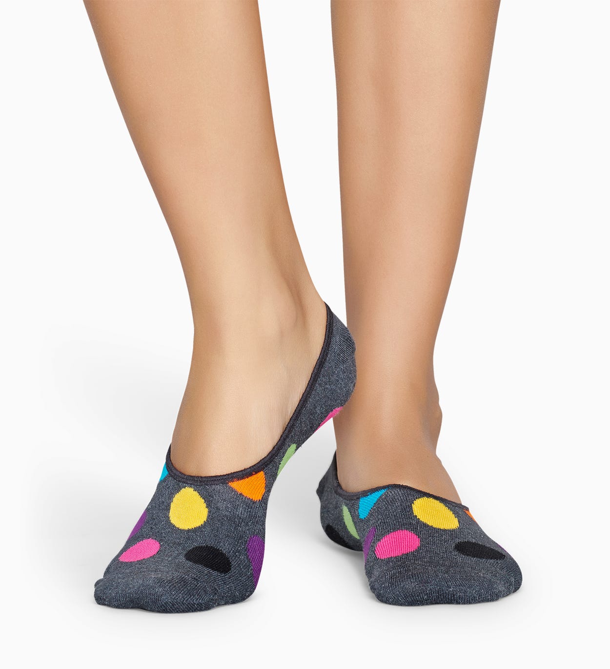 Dunkelgraue Füßlinge: Big Dot | Happy Socks