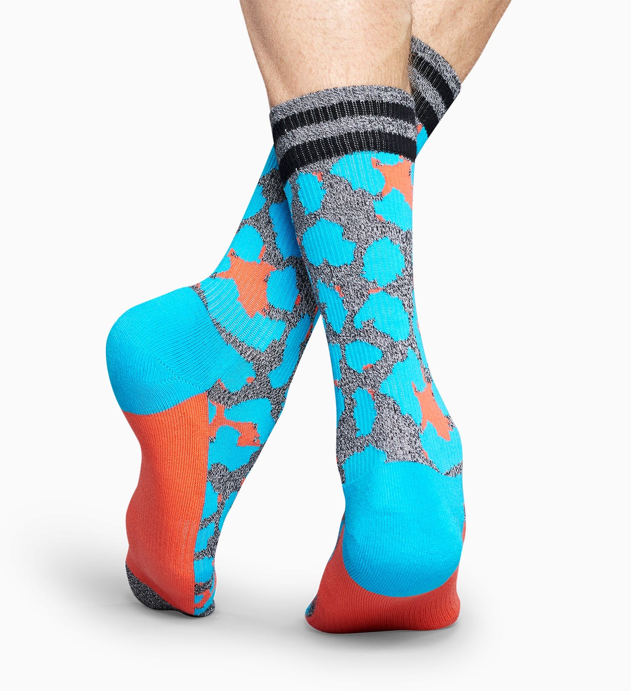 Graue Sportsocken: Leopard - Athletic | Happy Socks