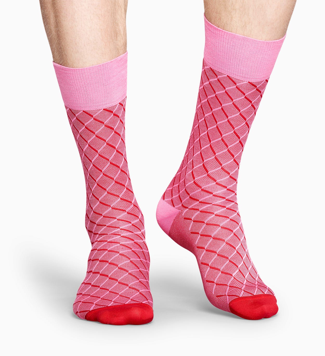 Pinke Anzugsocken: Square Optic - Dressed | Happy Socks