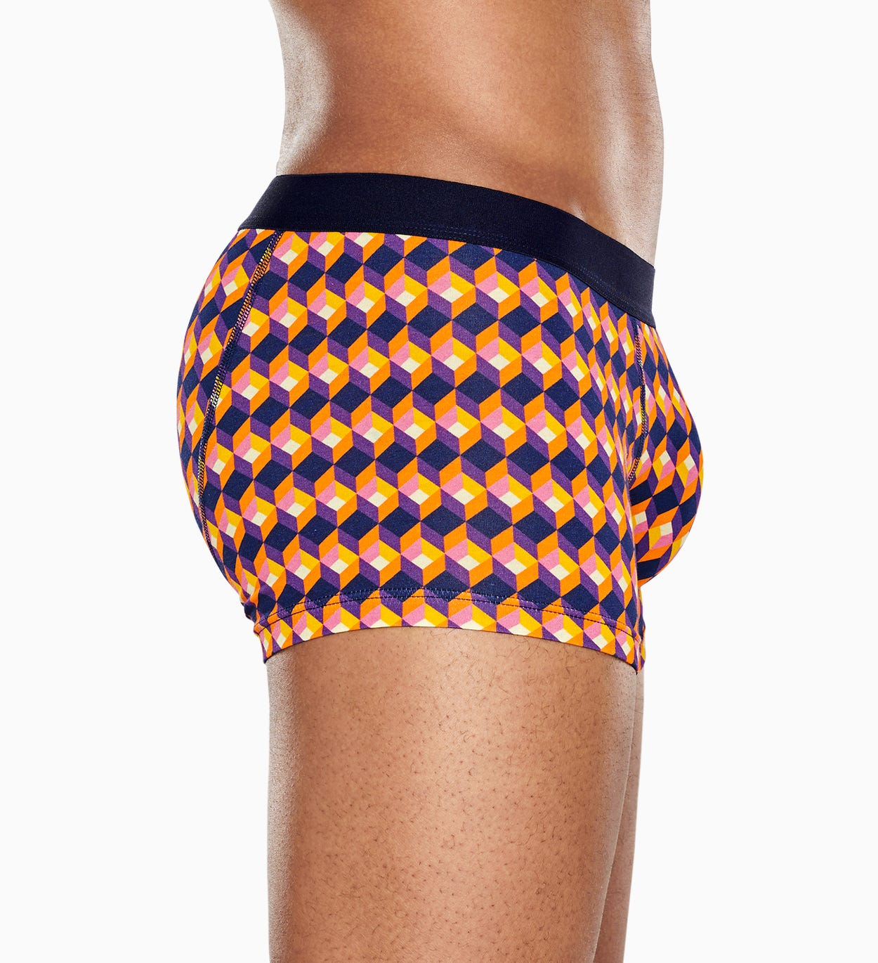 Schwarze Trunk: Optic Square - Herrenunterwäsche | Happy Socks
