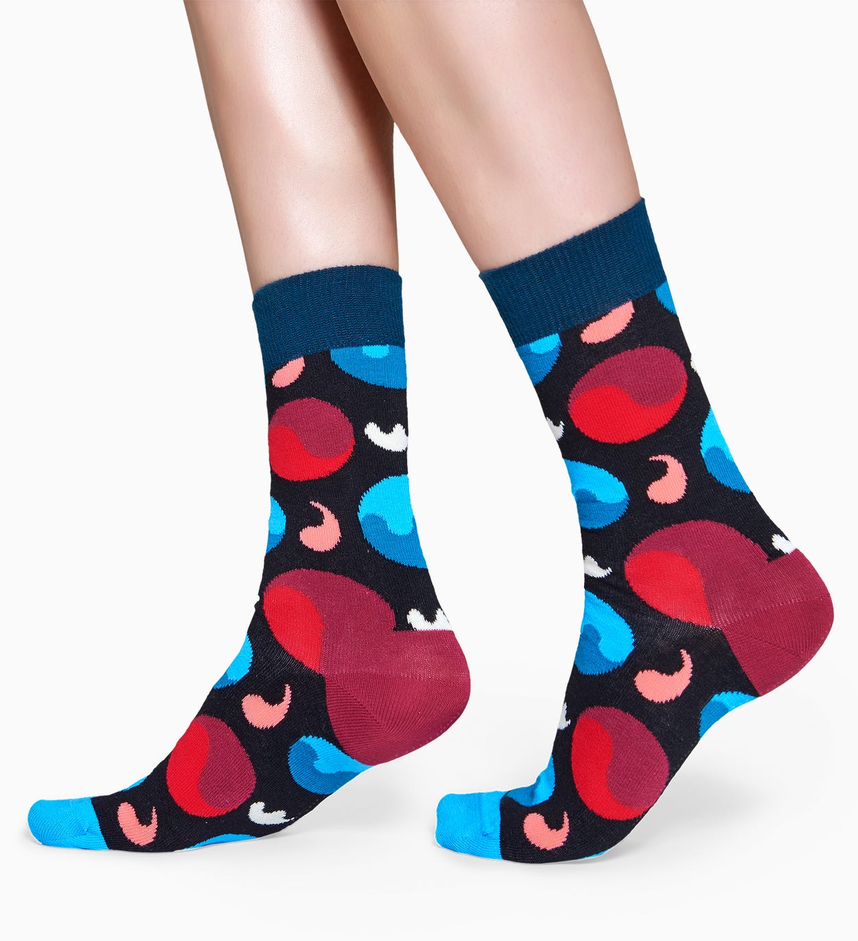 Schwarze Baumwollsocken: Yin Yang Design | Happy Socks