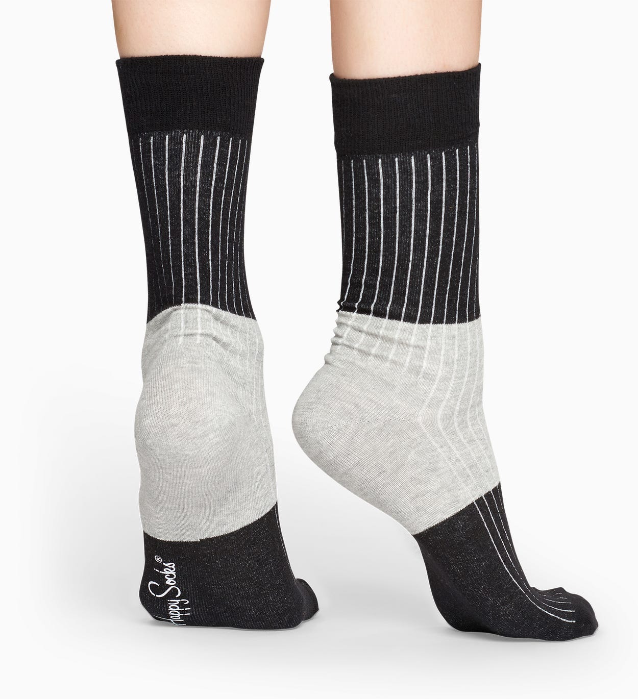 Black socks: Block Rib pattern | Happy Socks