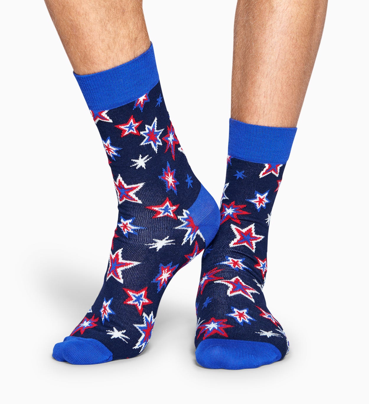 Navy Blaue Baumwollsocken: Bang Bang Design | Happy Socks