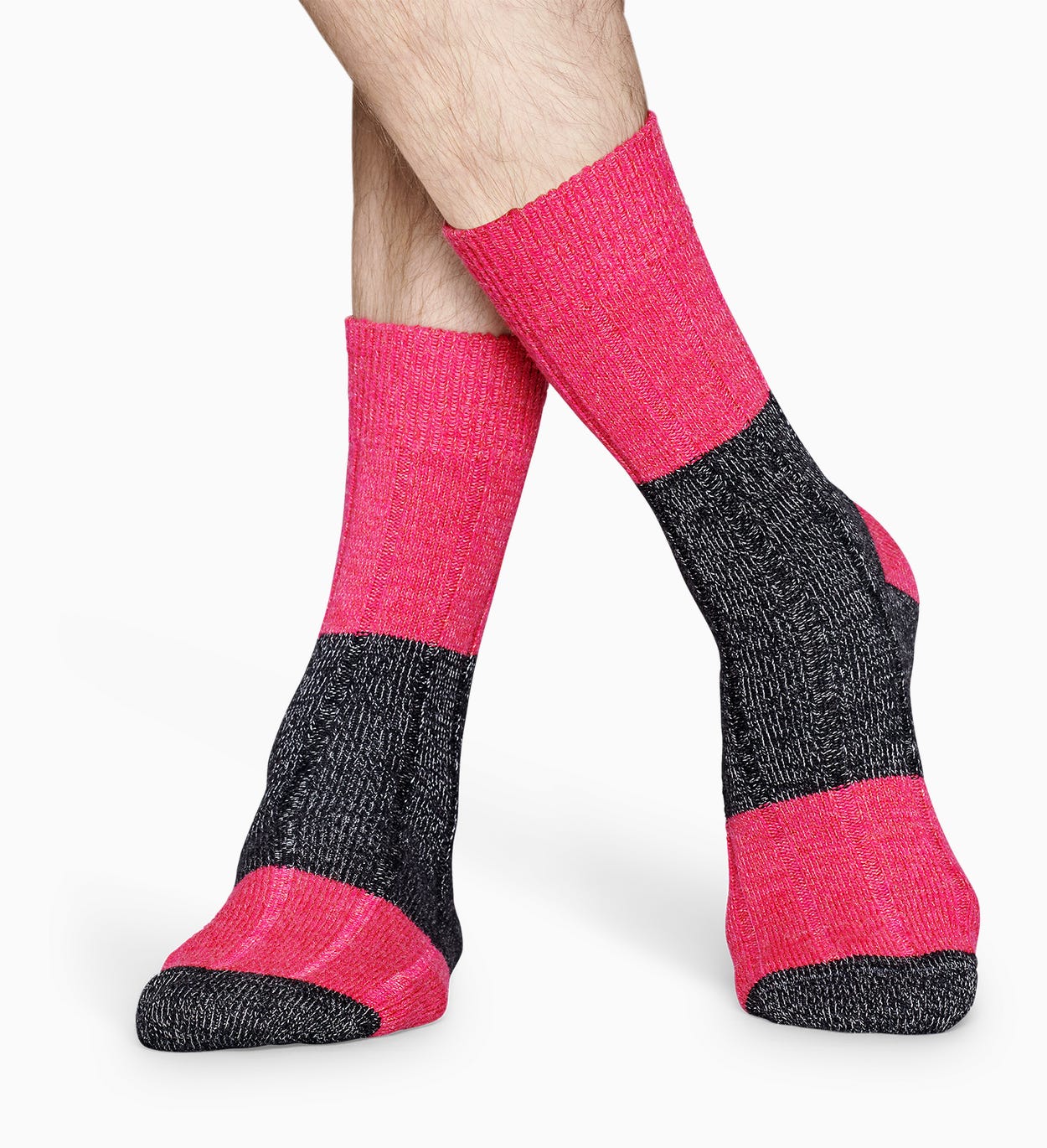 Pinke Wollsocken: Blocked Rib | Happy Socks