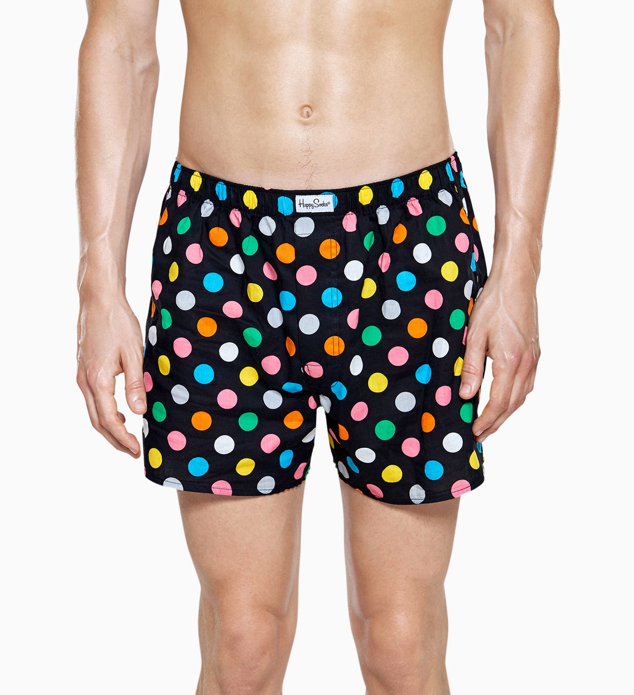 Schwarze Herren Unterwäsche: Big Dot Boxer | Happy Socks