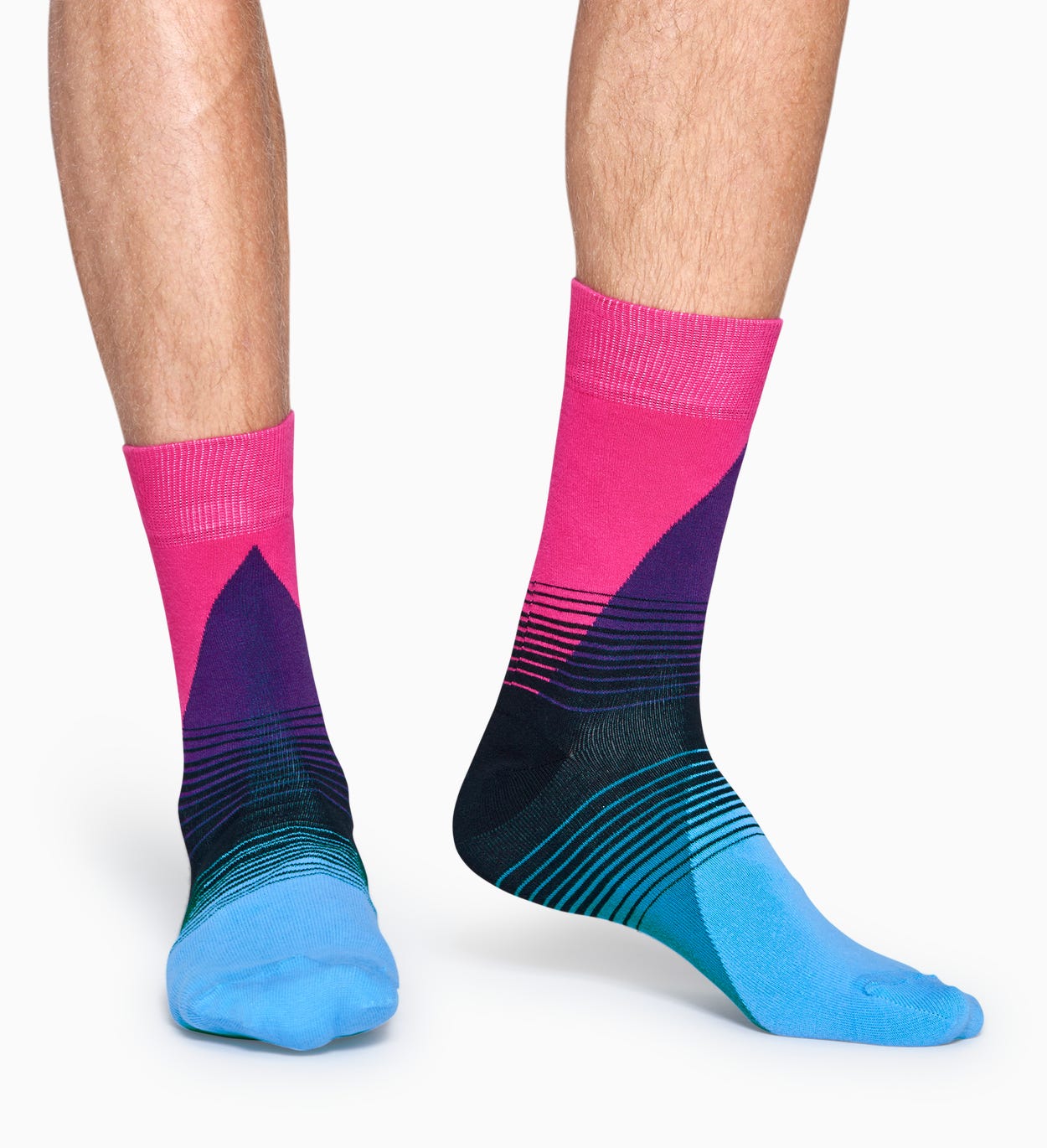 Pinke Blaue Baumwollsocken: 80's Fade Design | Happy Socks