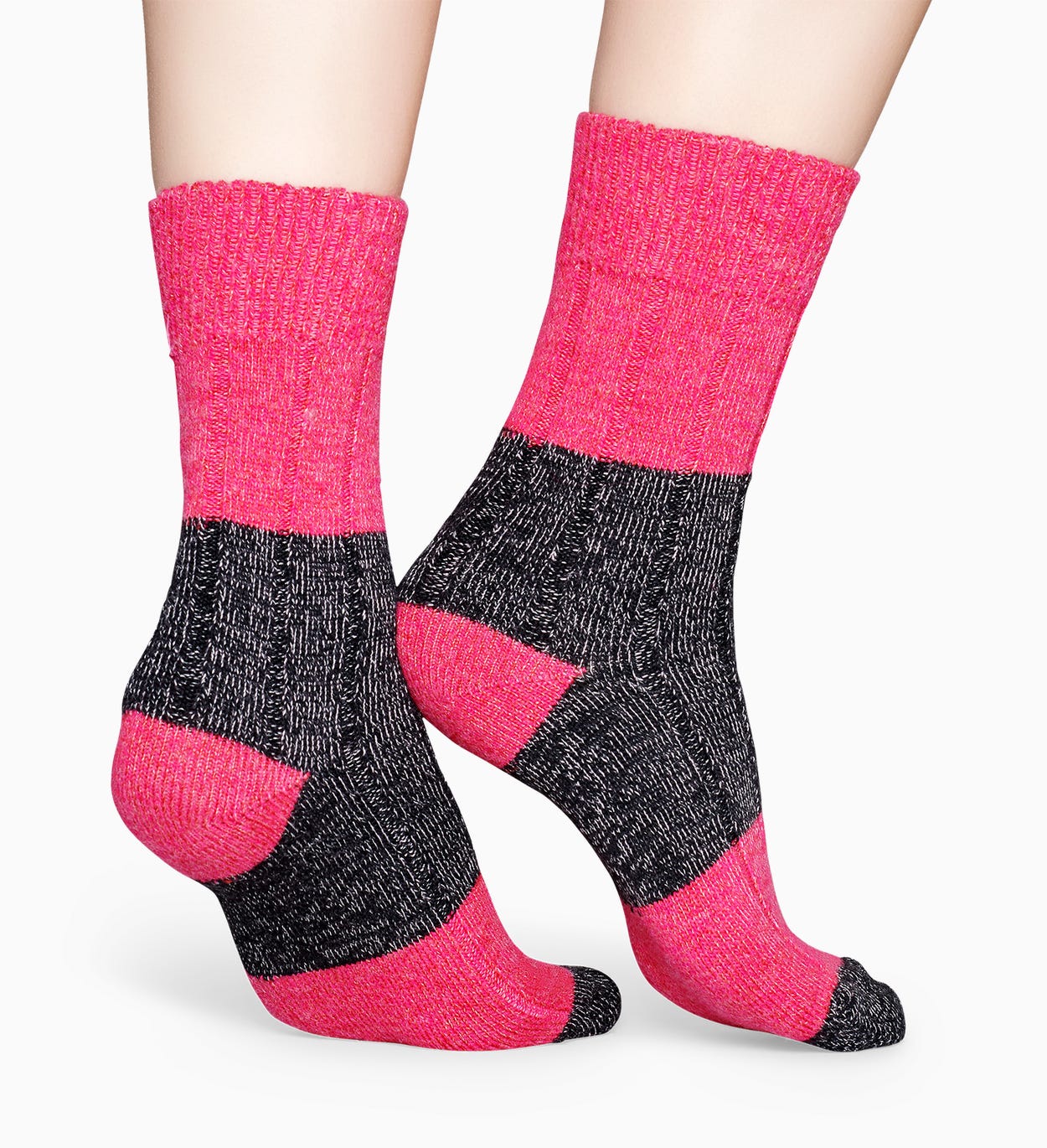 Pinke Wollsocken: Blocked Rib | Happy Socks