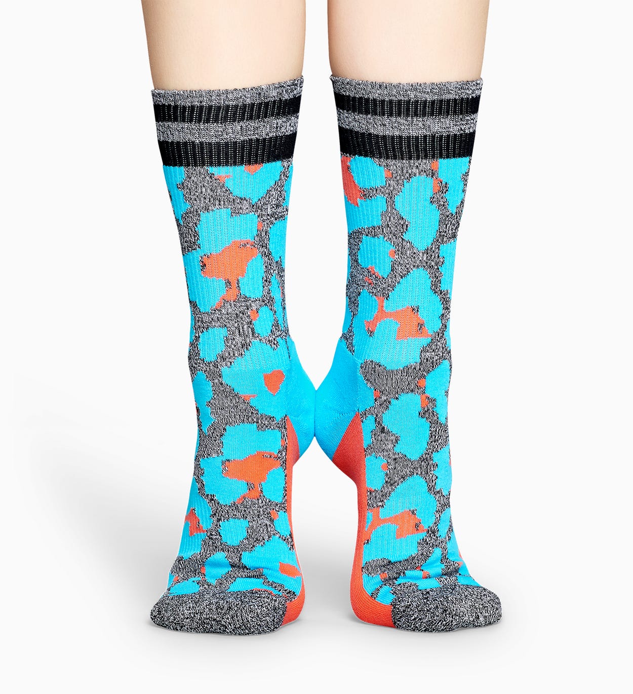 Graue Sportsocken: Leopard - Athletic | Happy Socks