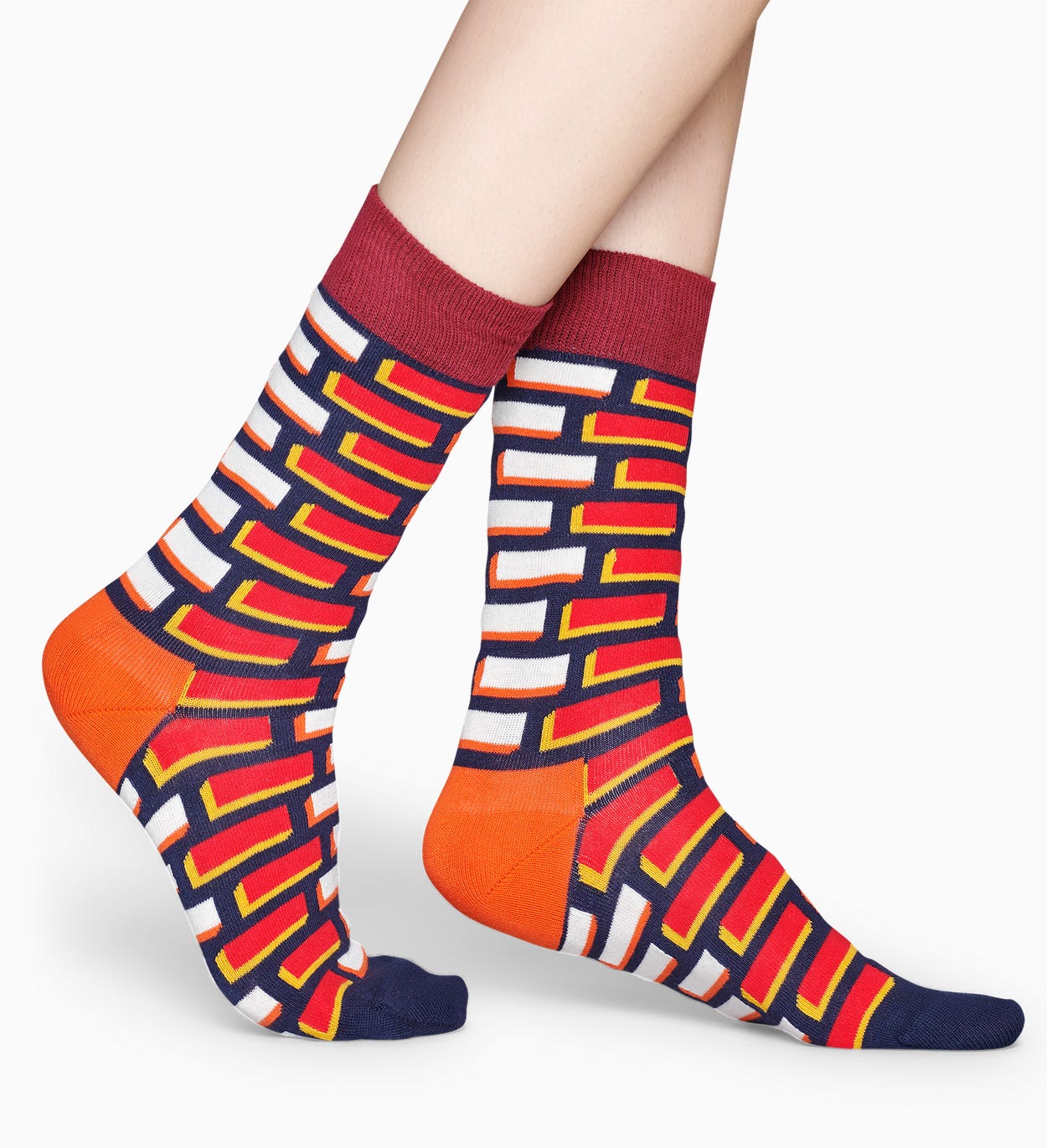Gemusterte rote Socken: Ziegel | Happy Socks