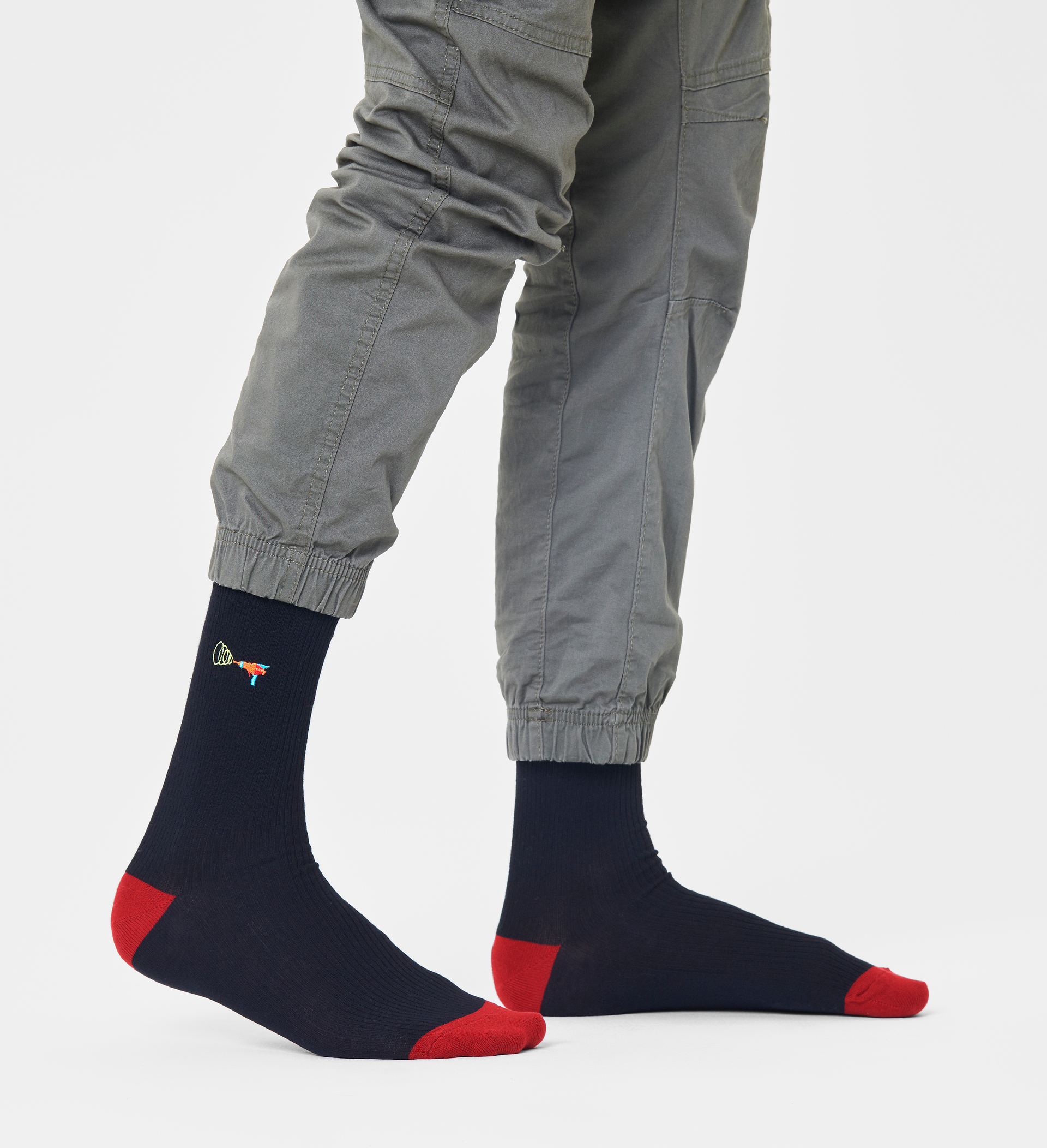 Ribbed Embroidery Lazer Quest Sock