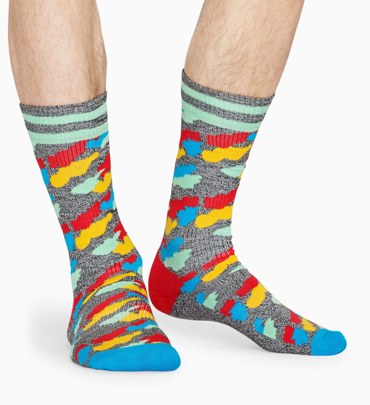 Grey, Red Socken: Cloud - ATHLETIC | Happy Socks
