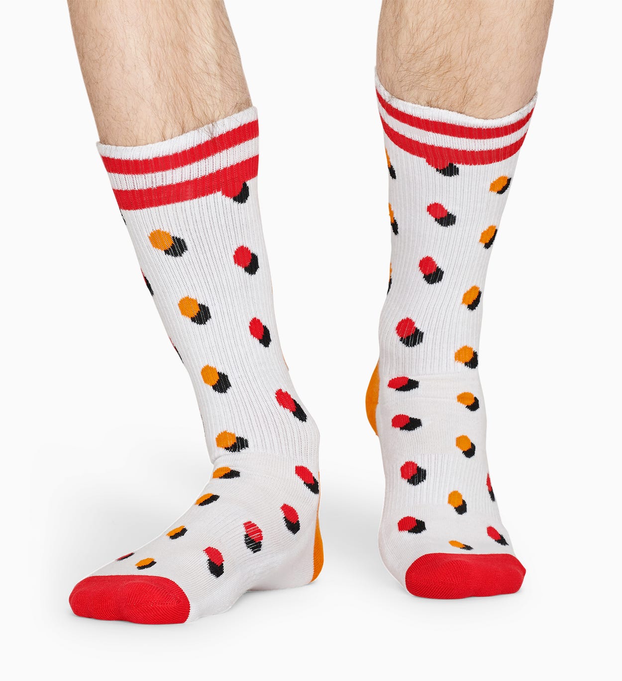 Weiße, rote Socken: Dot - ATHLETIC | Happy Socks