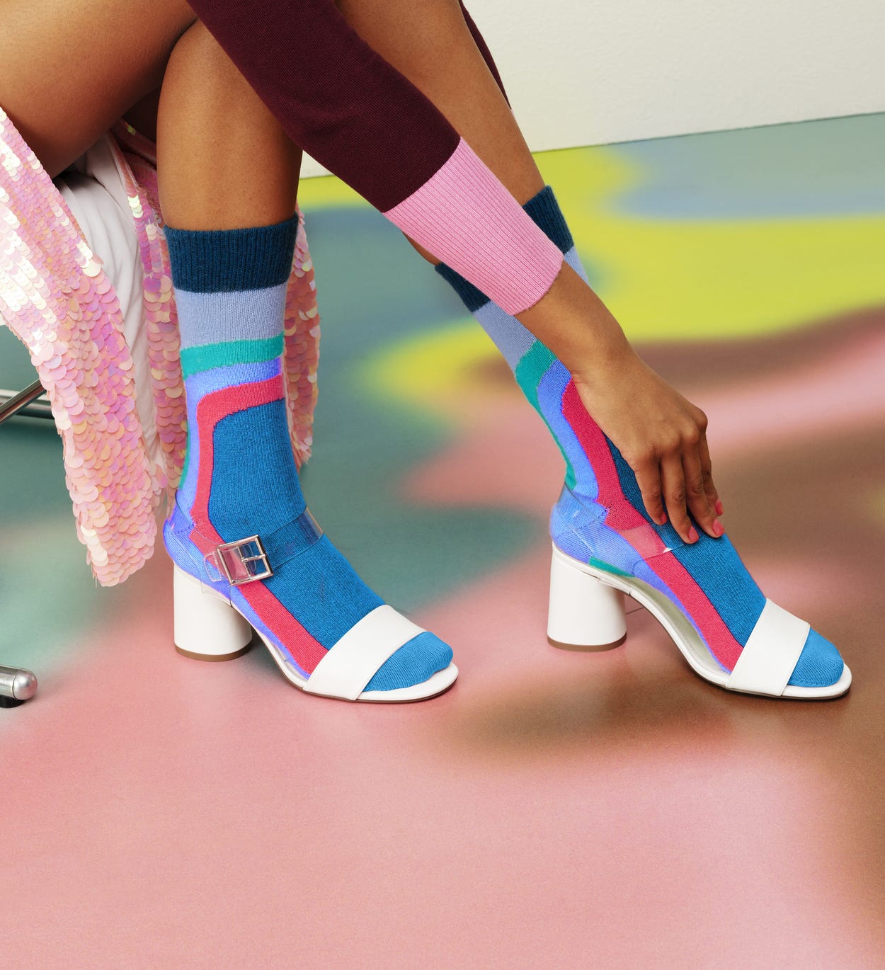 Blaue mittelhohe Socken: Lulu - Hysteria | Happy Socks