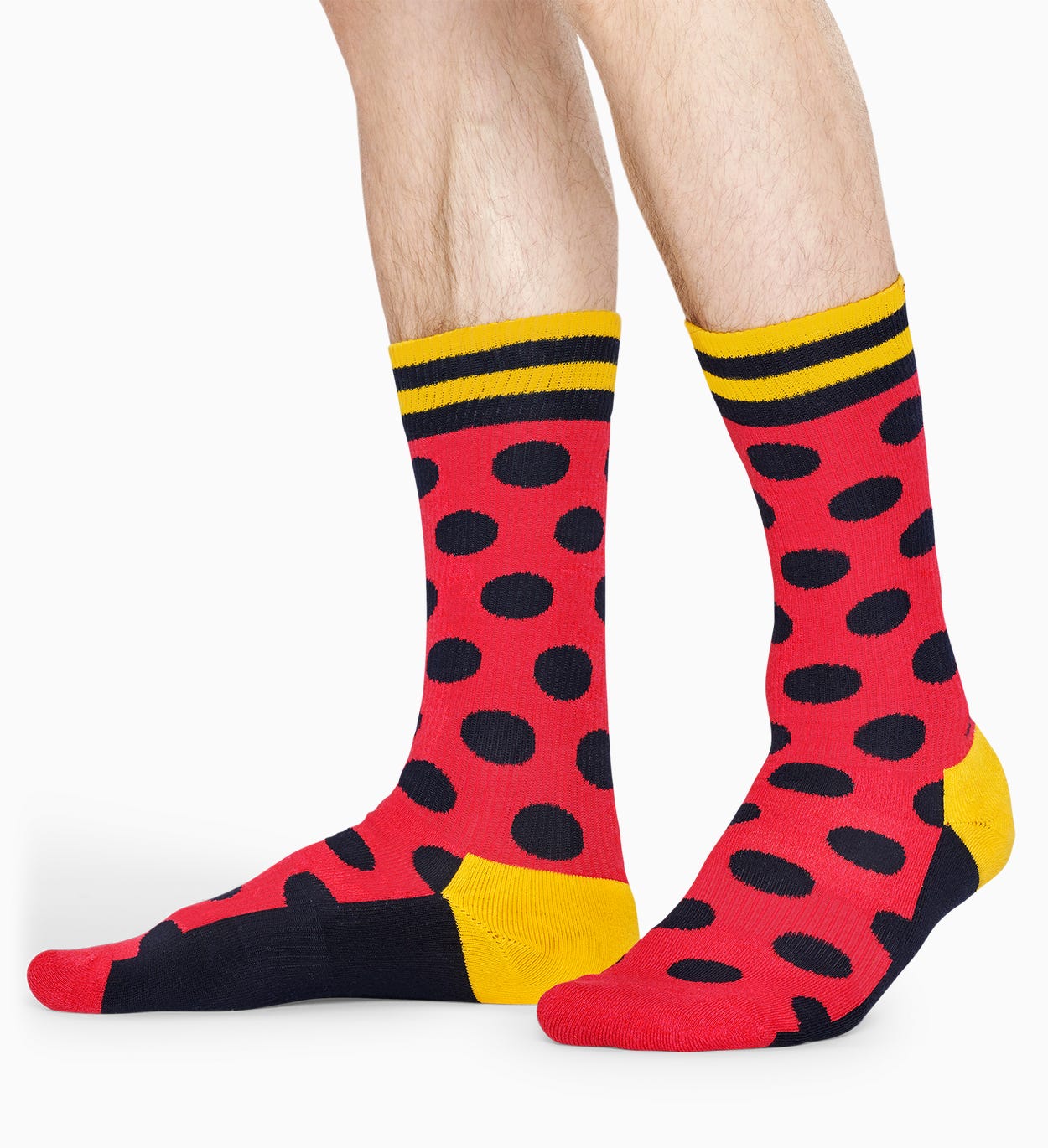 Pinke, schwarze Socken: Big Dot - ATHLETIC | Happy Socks