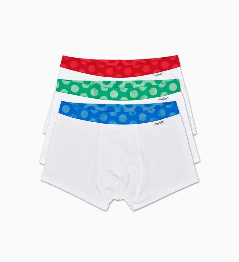Weißer Men's Trunk 3-Pack: Contrast Style | Happy Socks