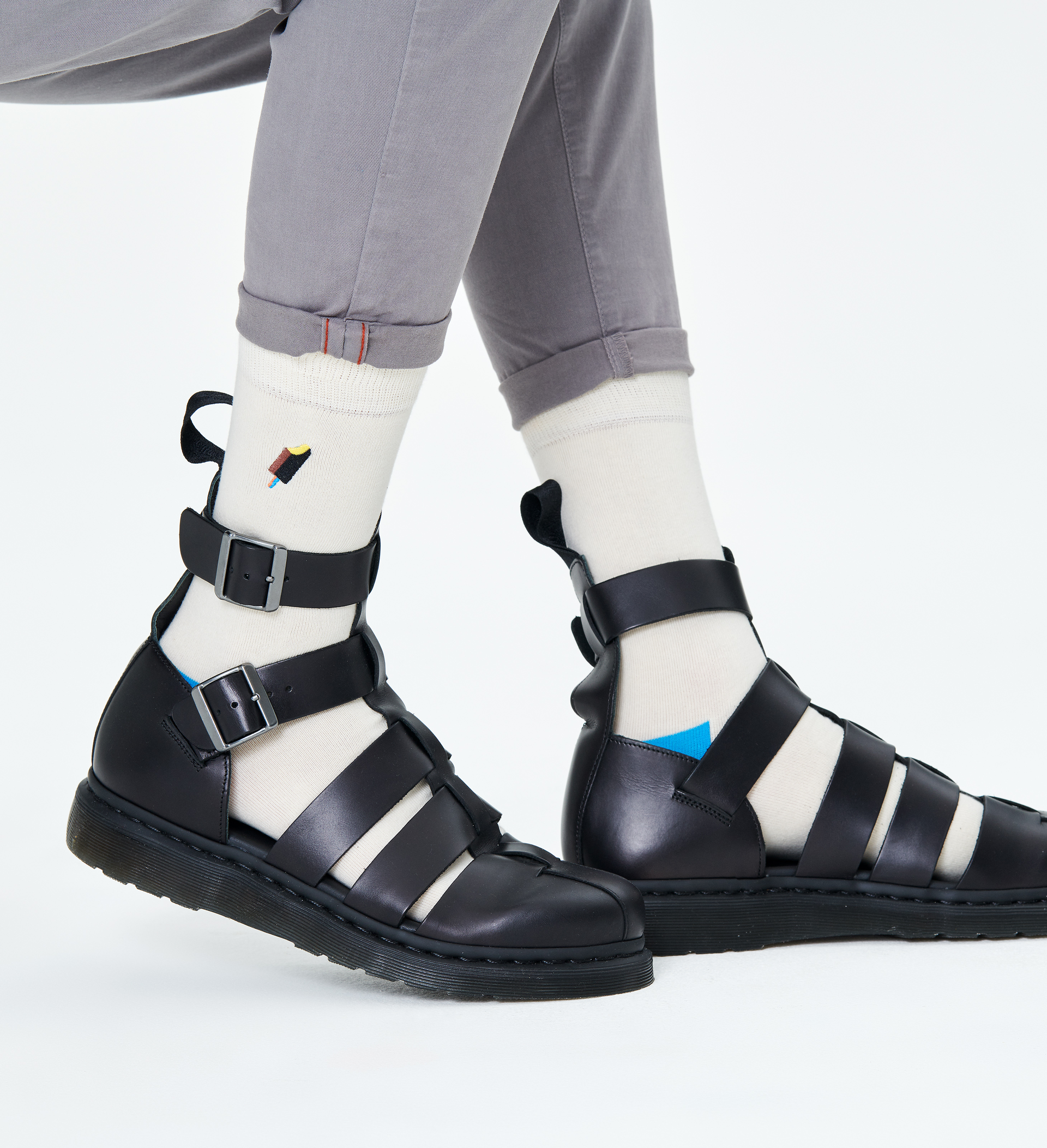 Embroidery Ice Cream Sock