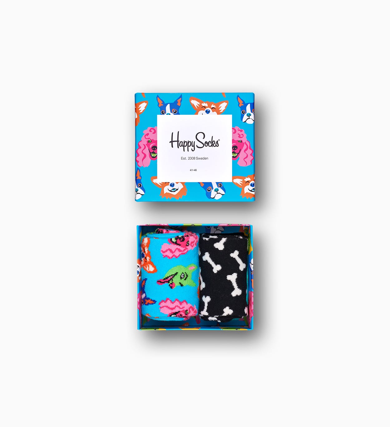 Dog gaveæske, blå | Happy Socks