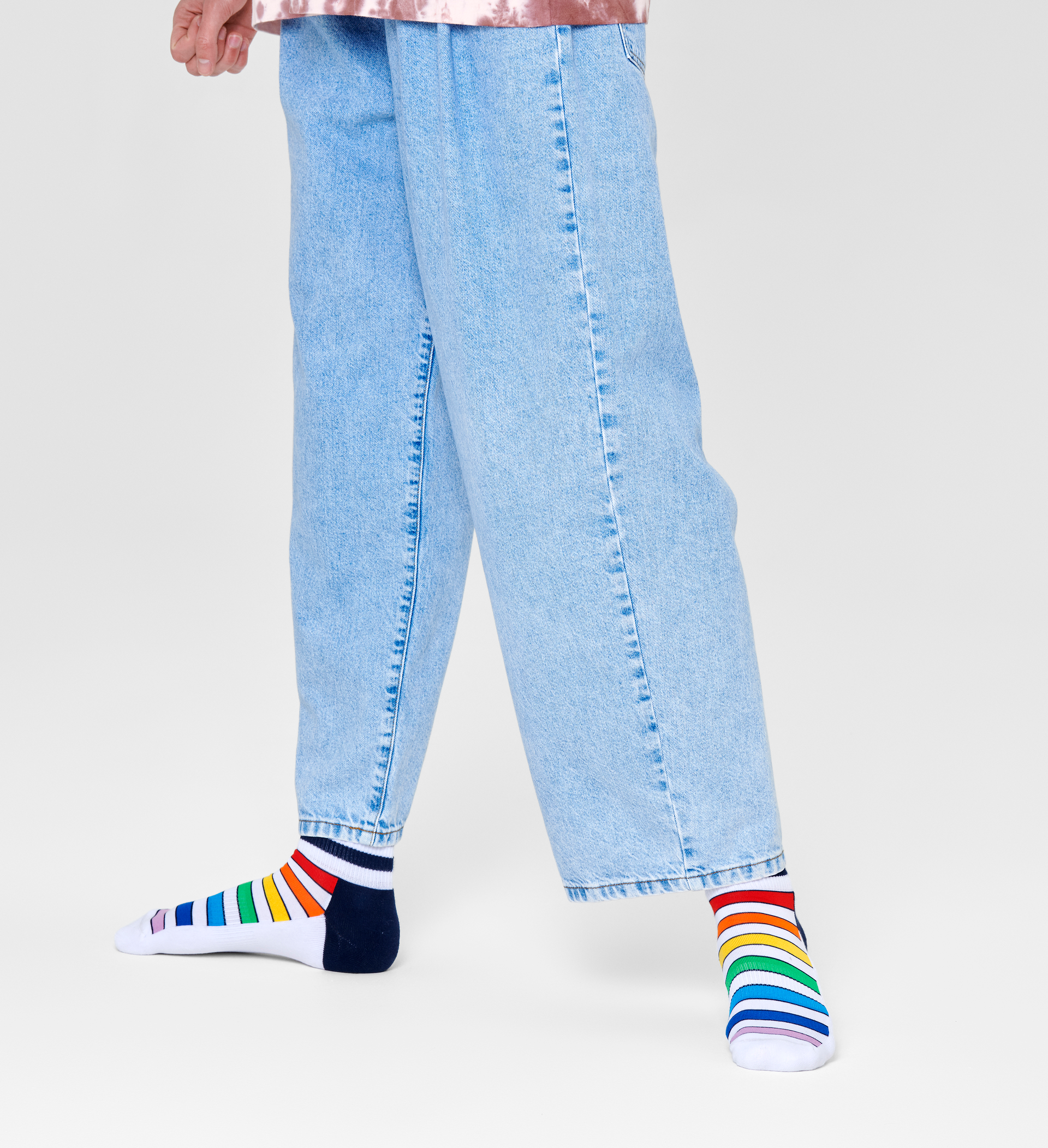 Multi Stripe1/4 Crew Sock