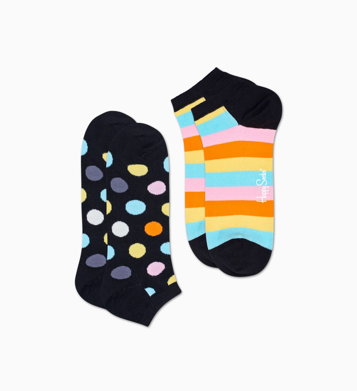Schwarze Low Socken 2er-Pack: Big Dot | Happy Socks