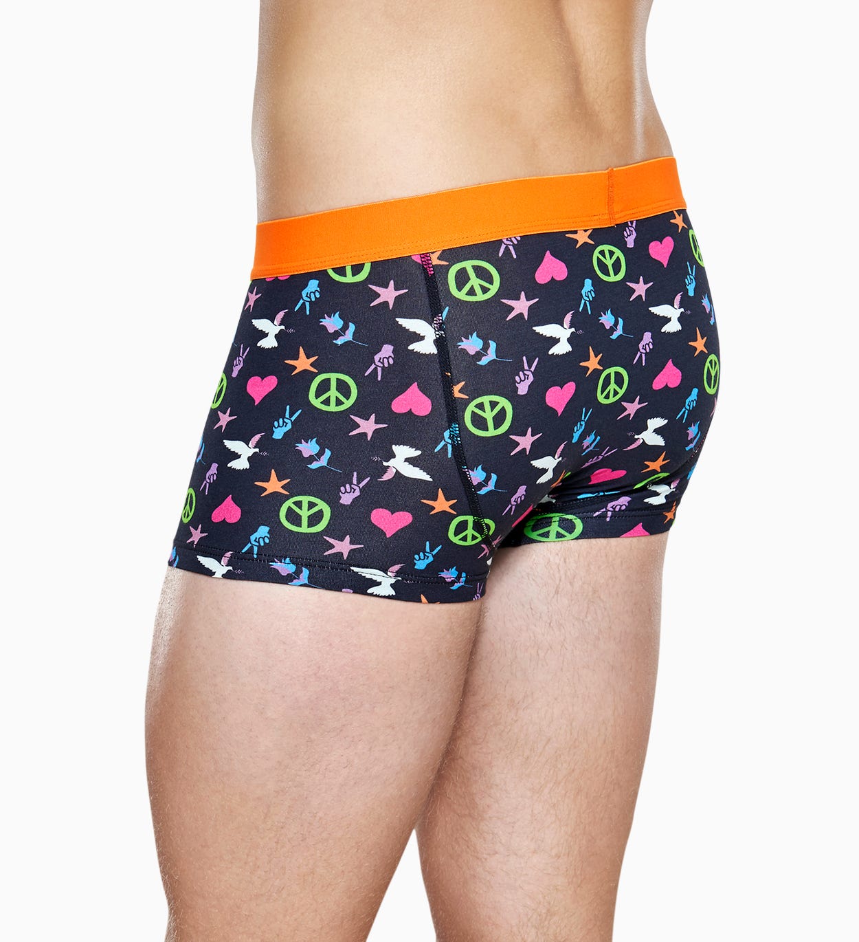 Schwarze Herrenunterwäsche: Peace Love Trunk | Happy Socks