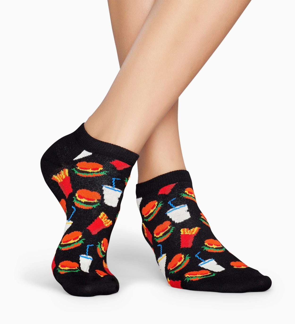 Socquettes Noires: Hamburger | Happy Socks