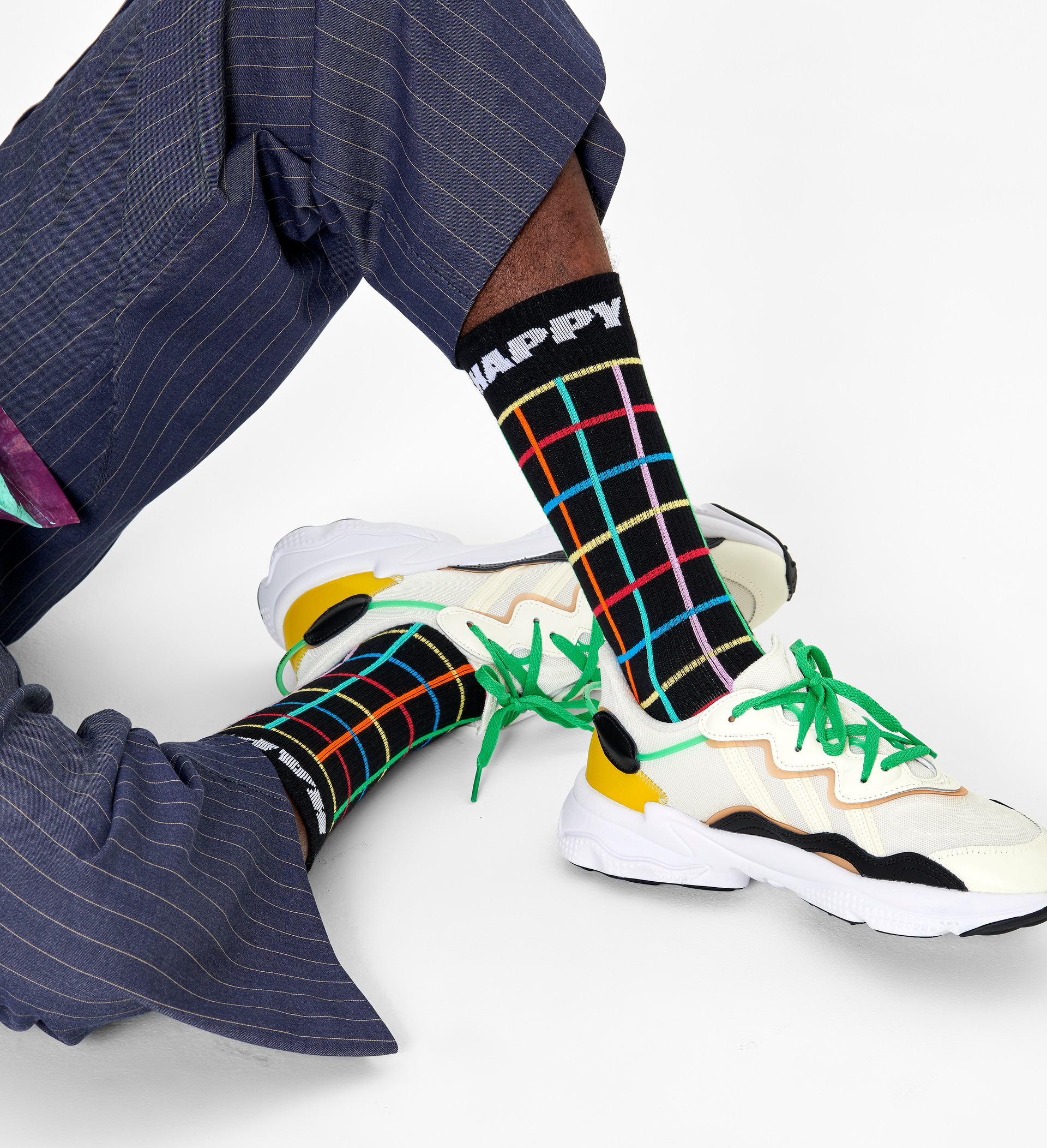 Color Grid Crew Sock
