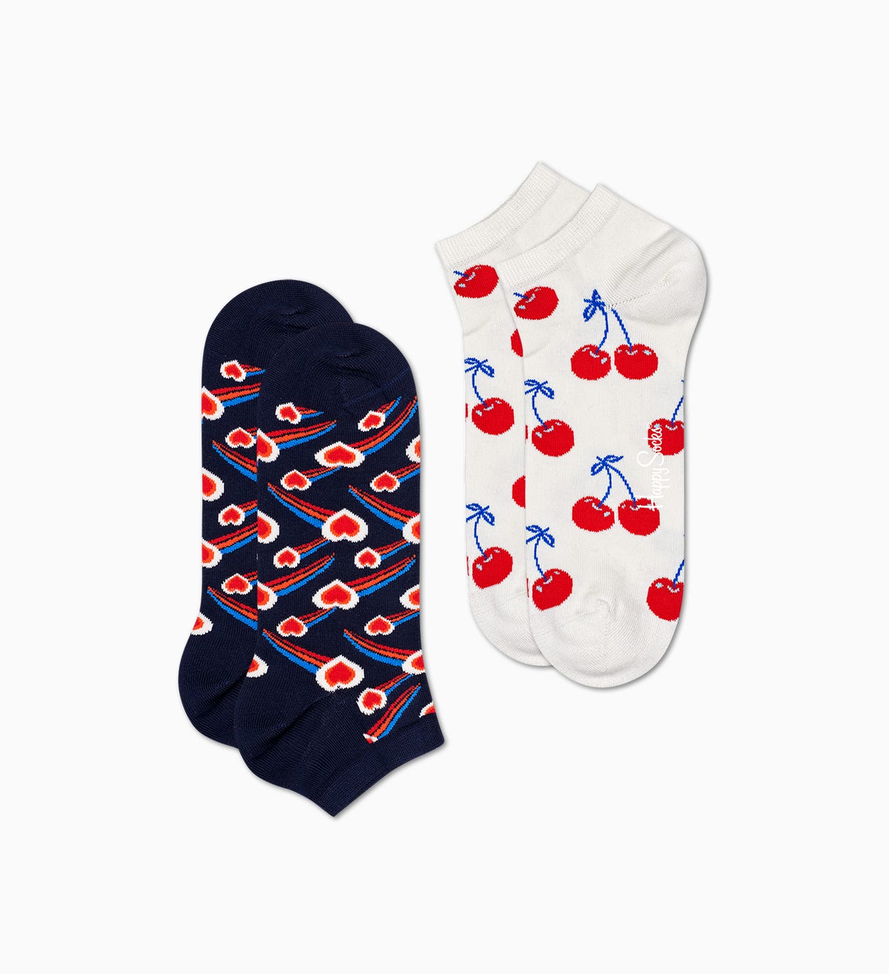 2er-Pack Shooting Heart Sneakersocken, Schwarz | Happy Socks