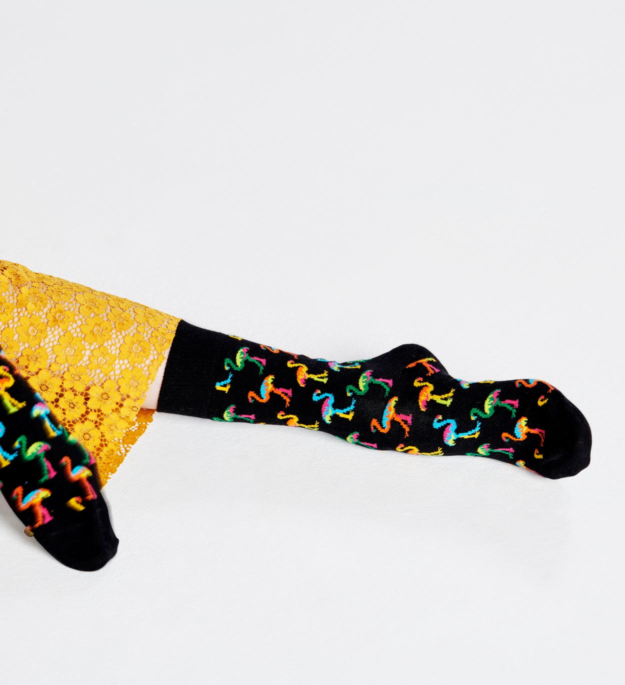 Flamingo Socken, Schwarz | Happy Socks