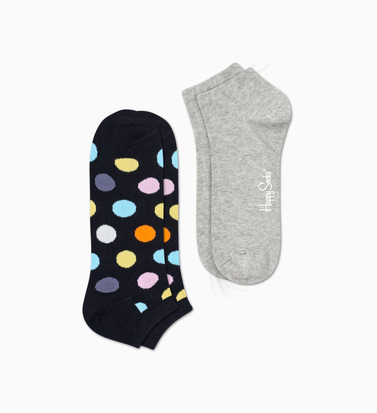 Black Gray low socks 2pc: Big Dot | Happy Socks