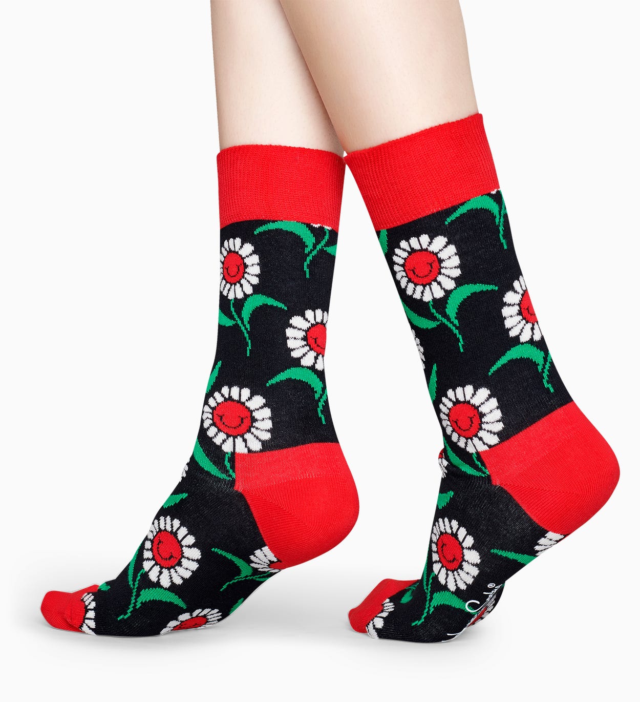 Gemusterte schwarze Socken: Sonnenblume | Happy Socks