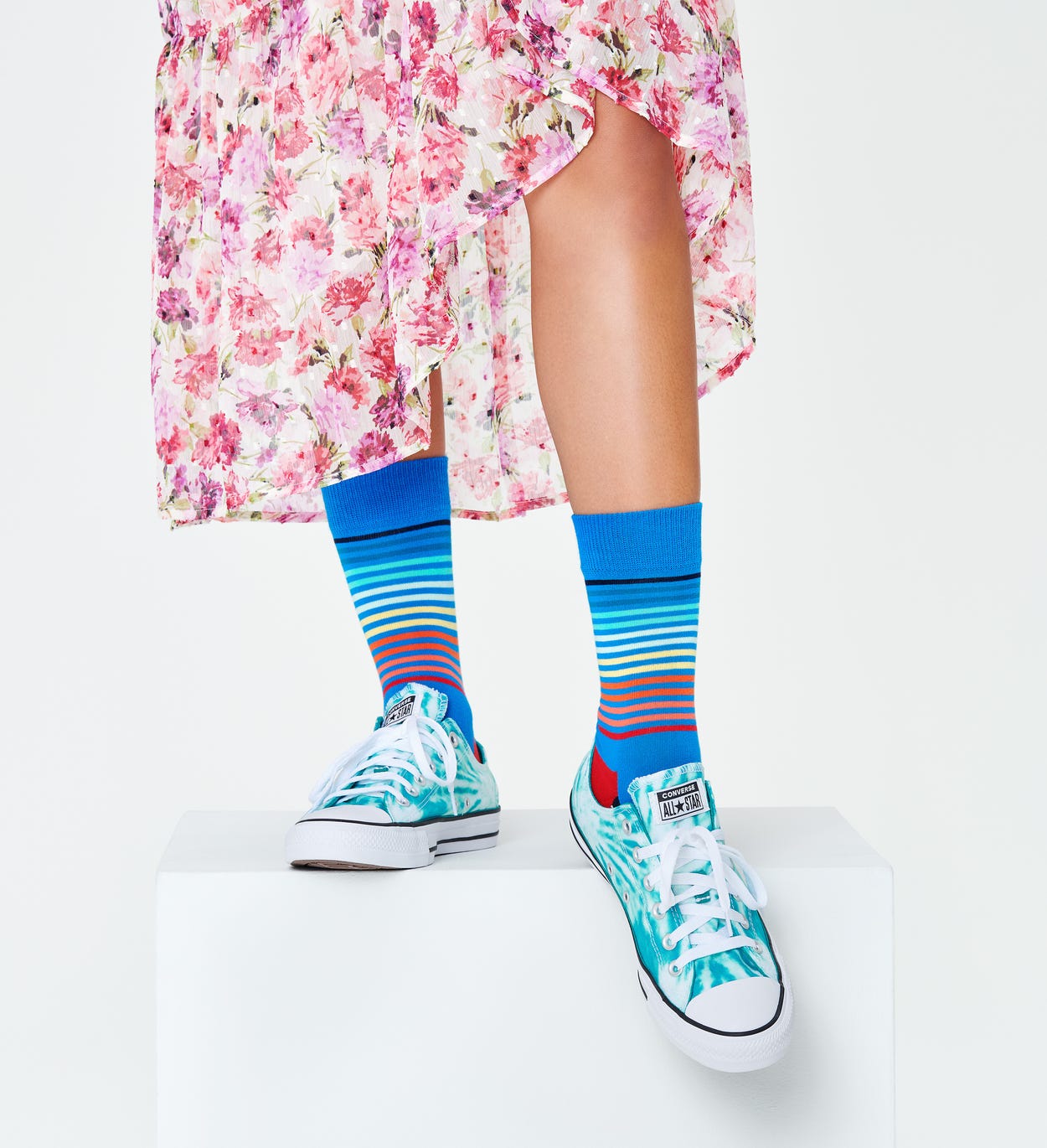 Half Stripe Socken, Blau | Happy Socks