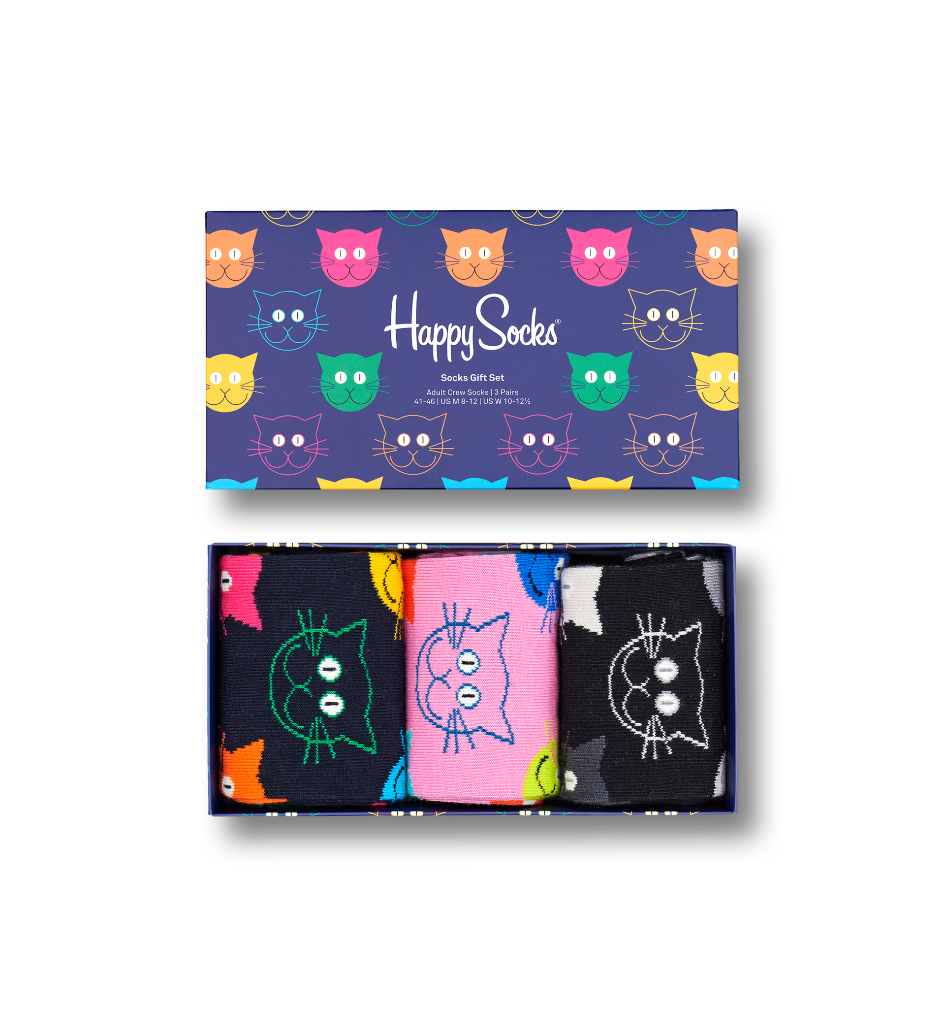 3-Pack Mixed Cat Socks Gift Set