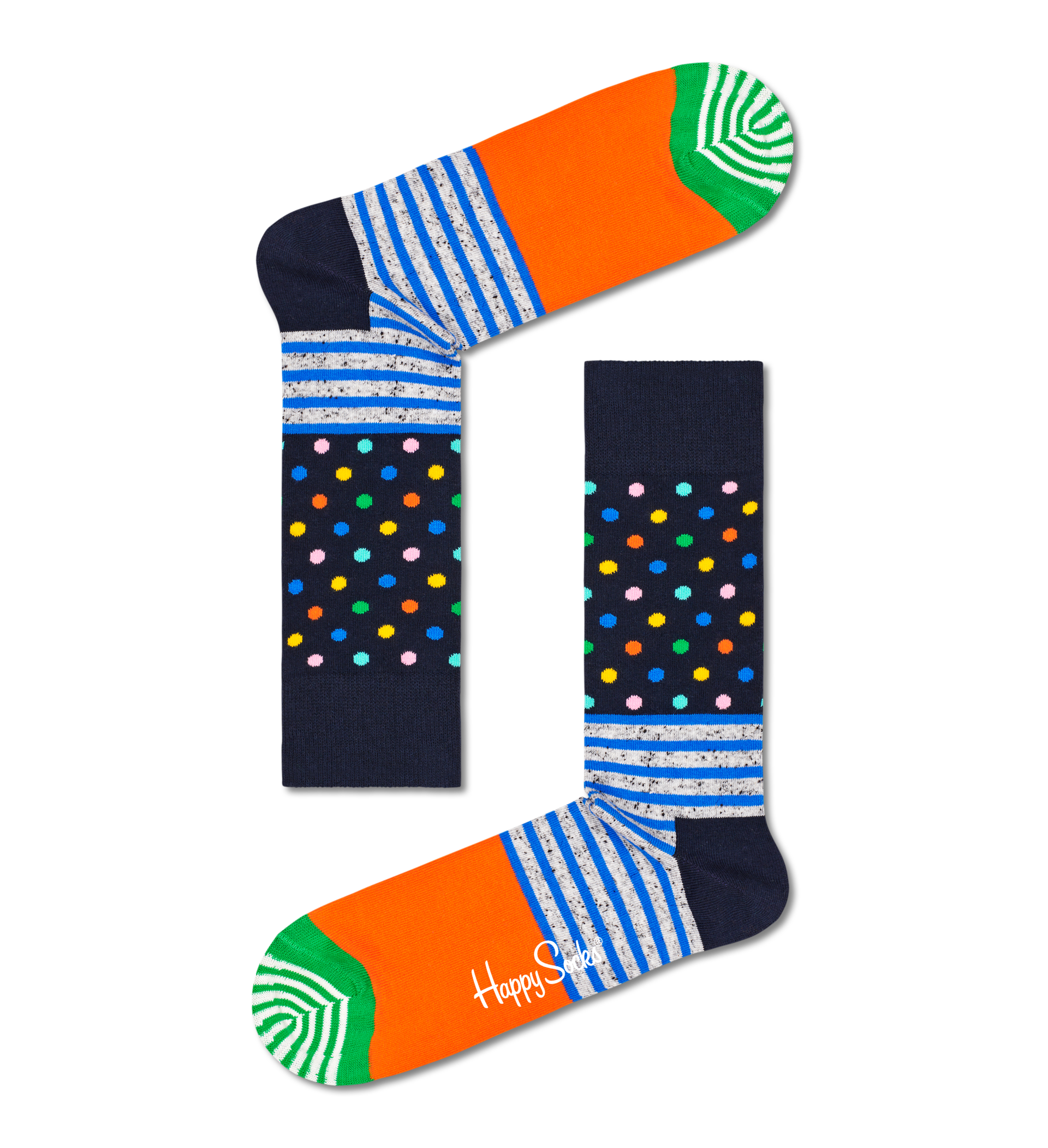 Happy Socks Half Stripe Orange 