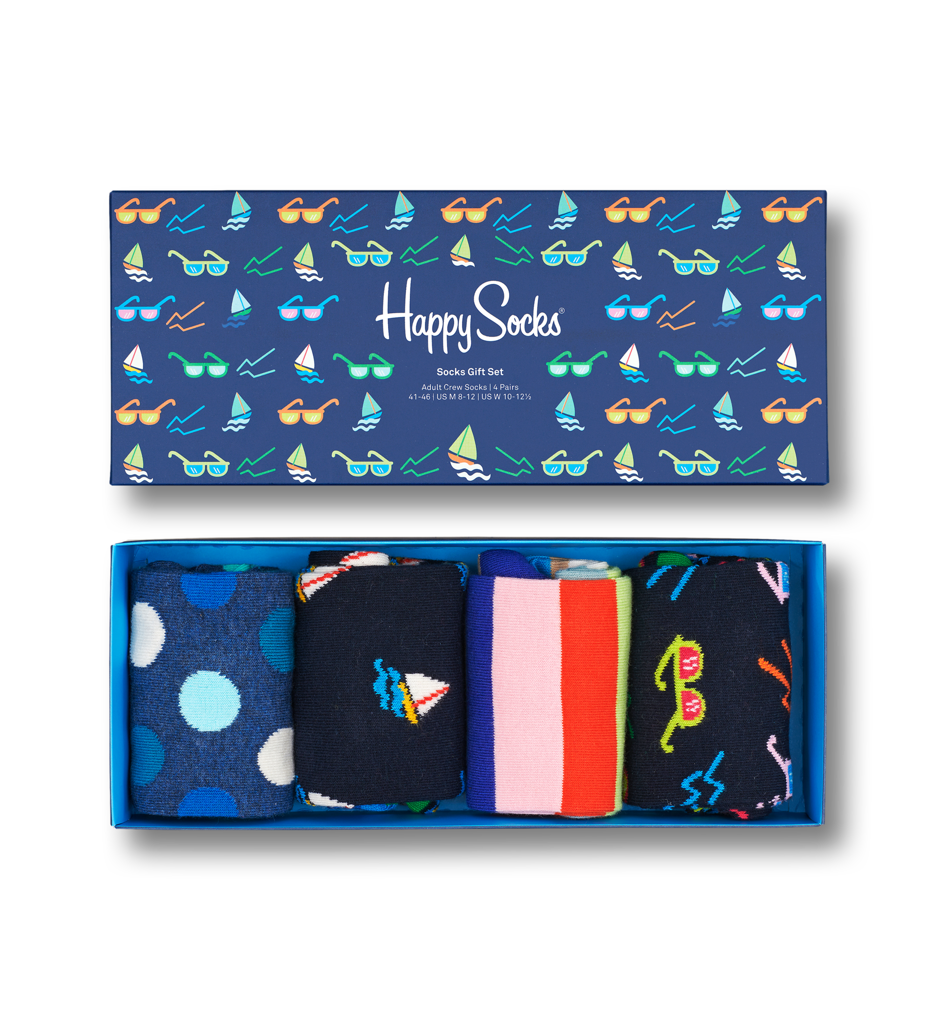Happy Socks Femme 7 jour Boîte Cadeau 7x paires colorées sock set UK 4-7 Unisexe 