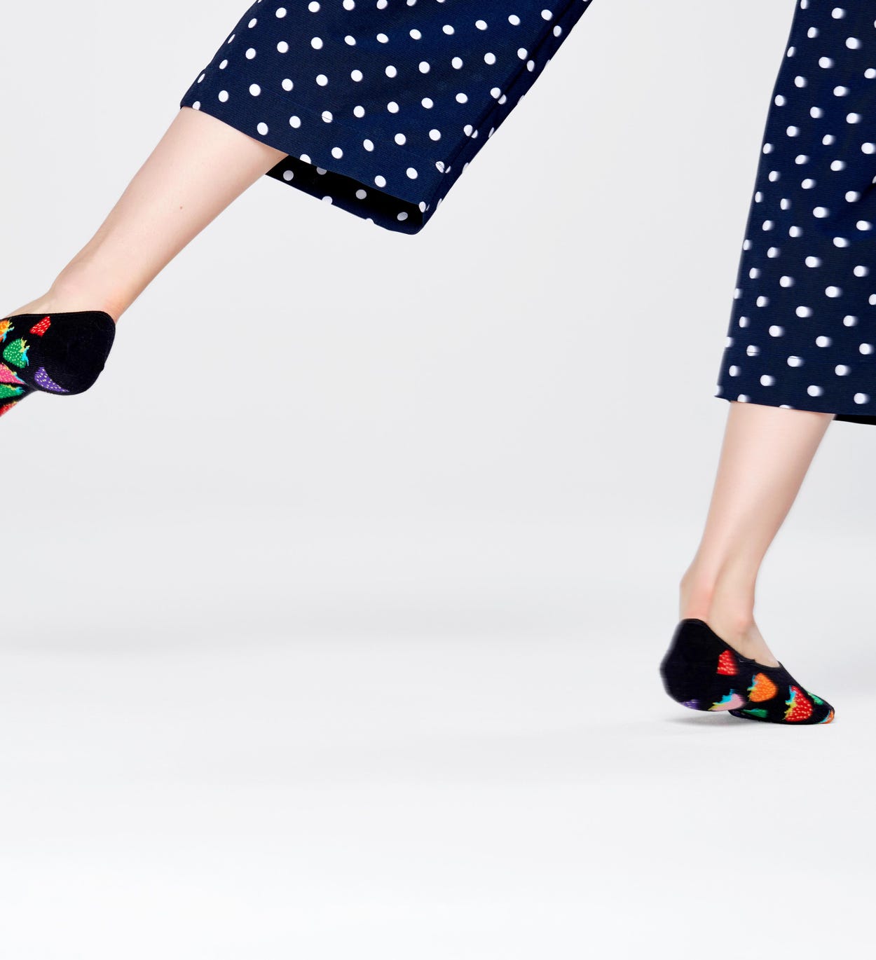 Strawberry Füßlinge, Schwarz | Happy Socks