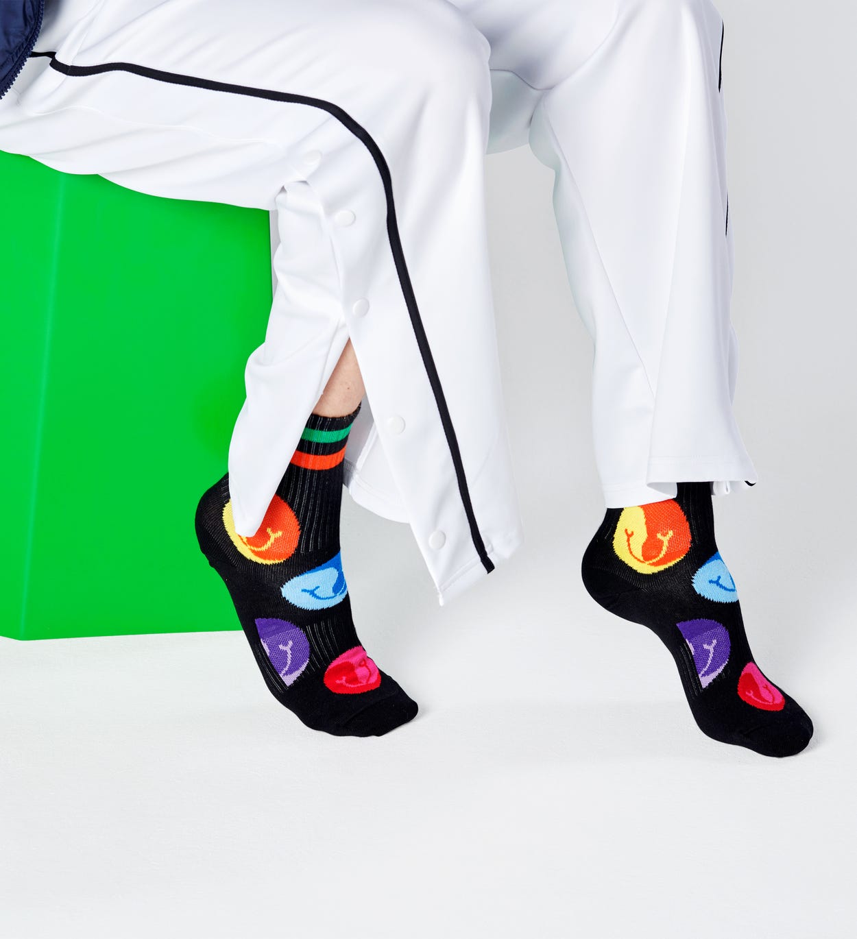 Jumbo Dot 3/4 Crew Socken, Schwarz - ATHLETIC | Happy Socks