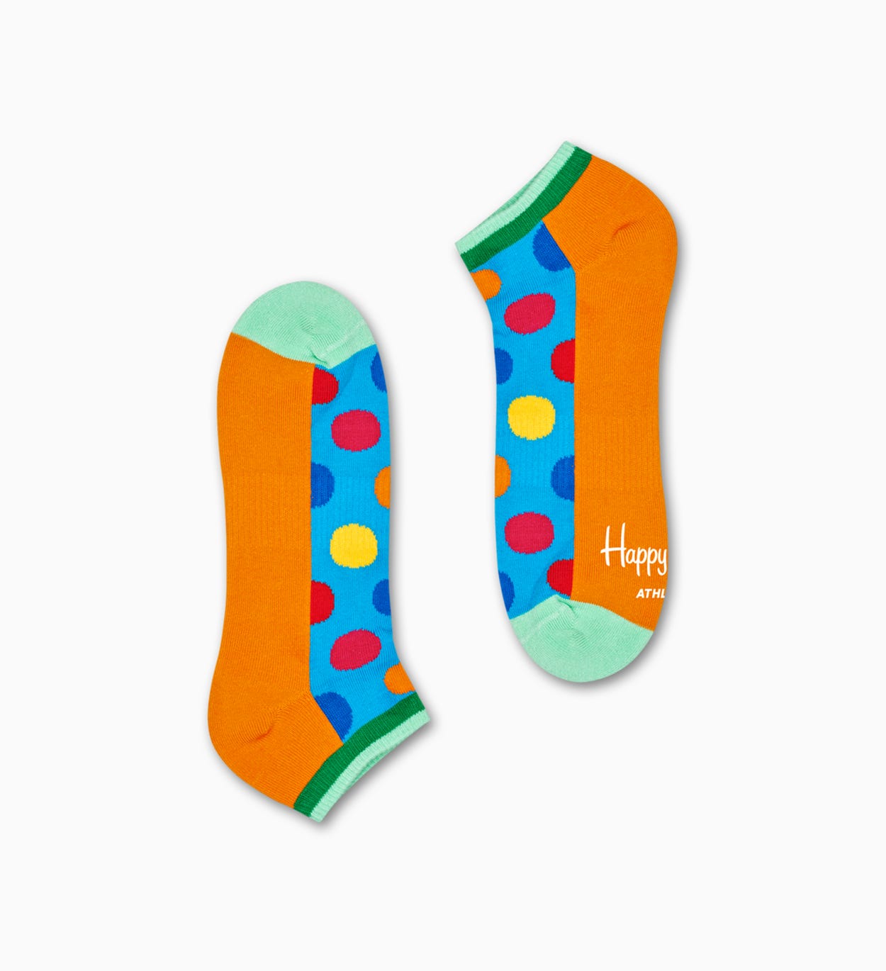 Orange, blaue Sneaker-Socken: Big Dot - ATHLETIC | Happy Socks