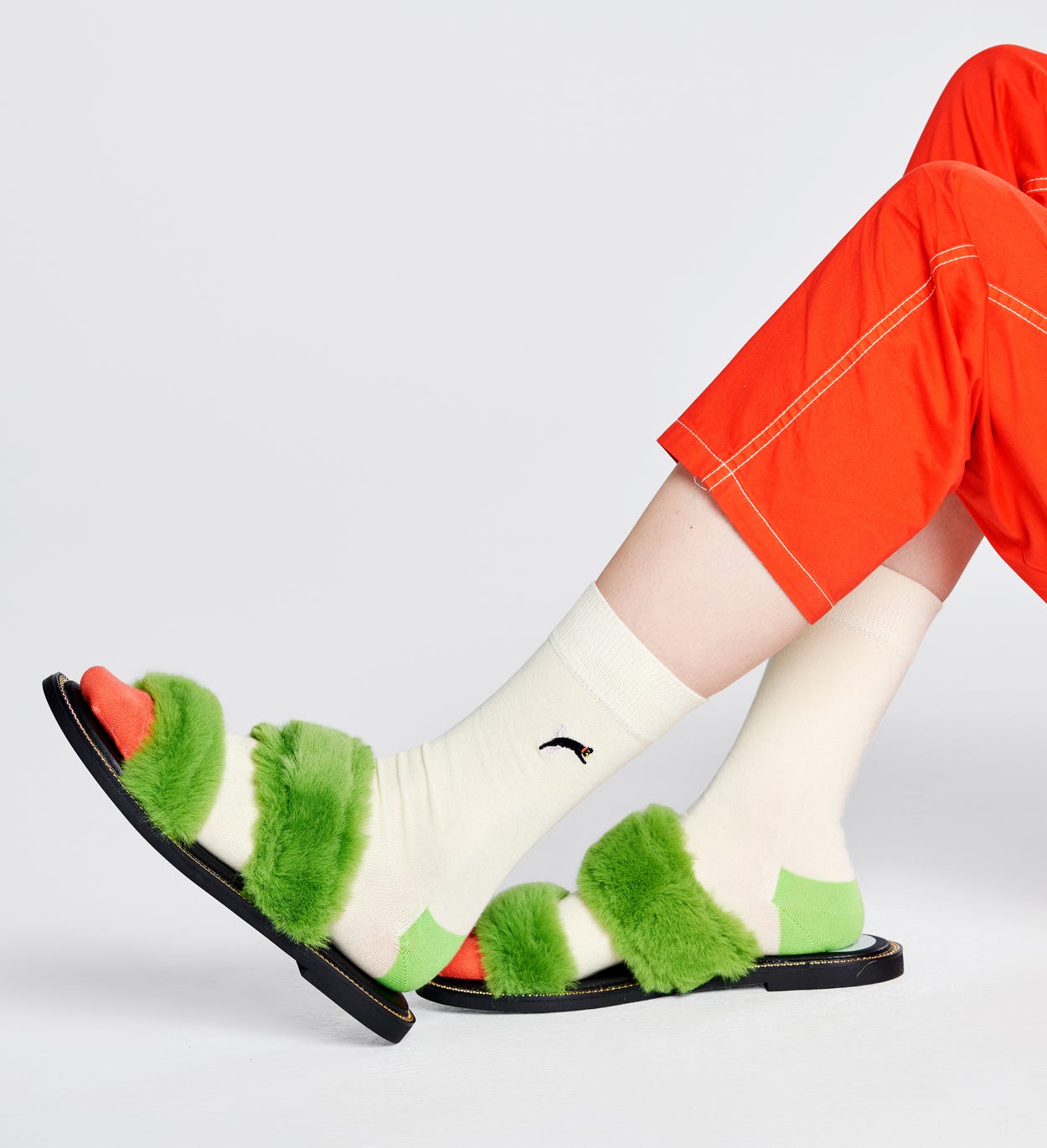 Embroidery Cat Socken, Weiß | Happy Socks