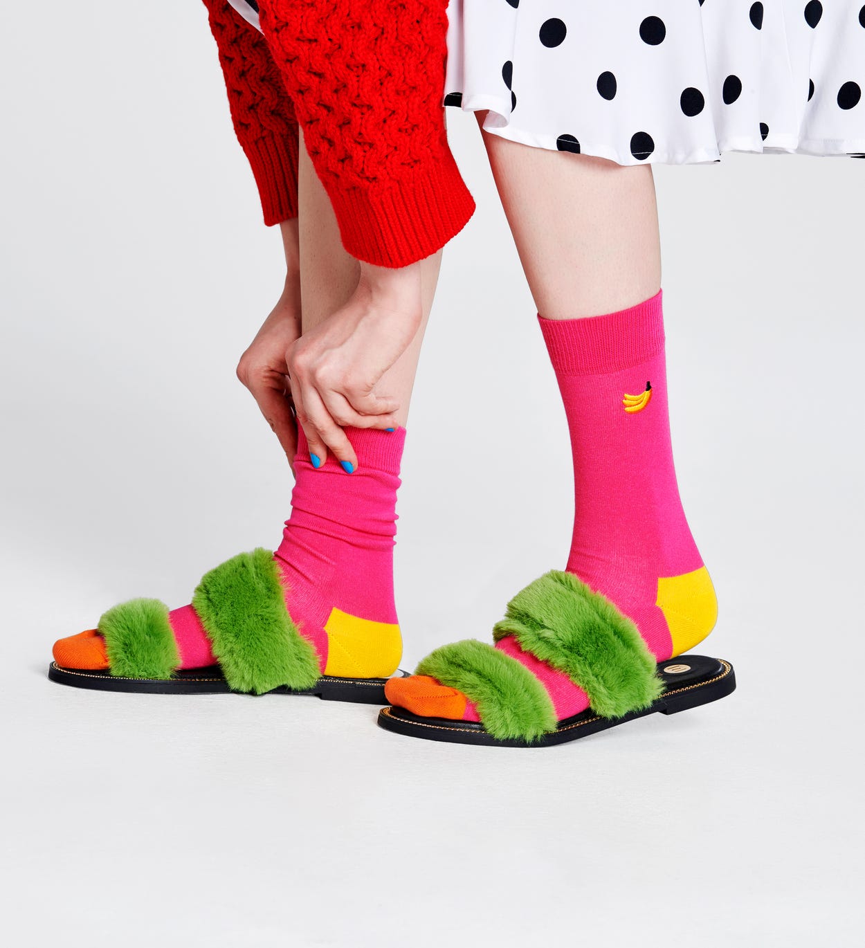 Embroidery Banana Socken, Pink | Happy Socks