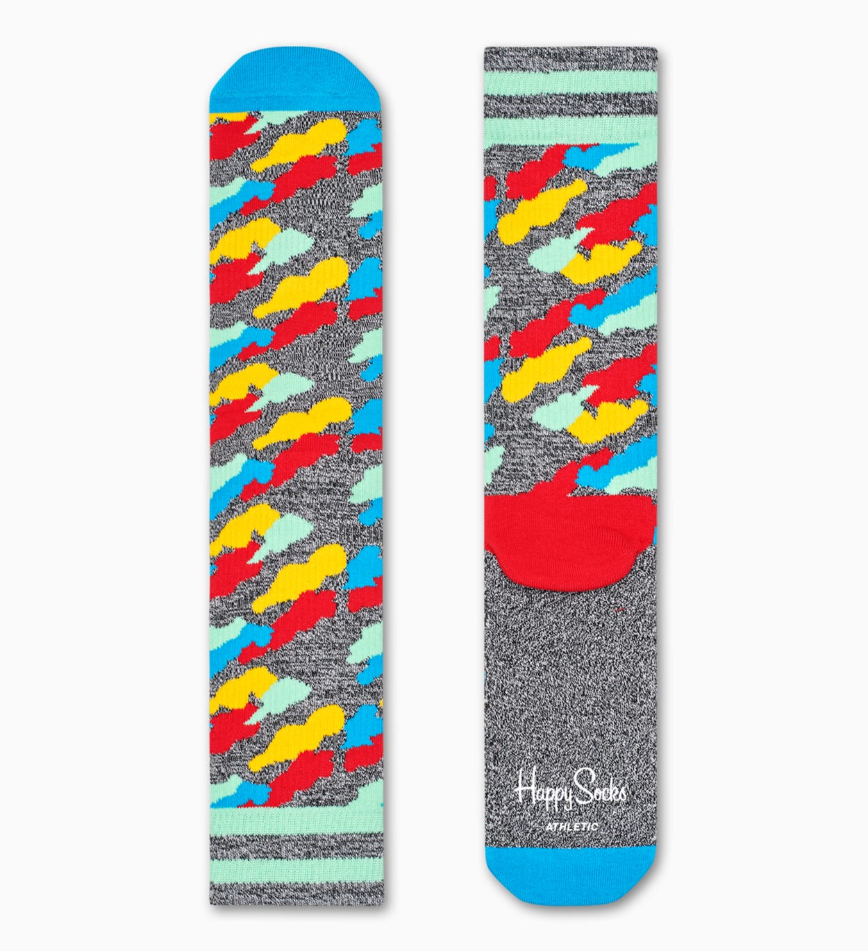Grey, Red Socken: Cloud - ATHLETIC | Happy Socks