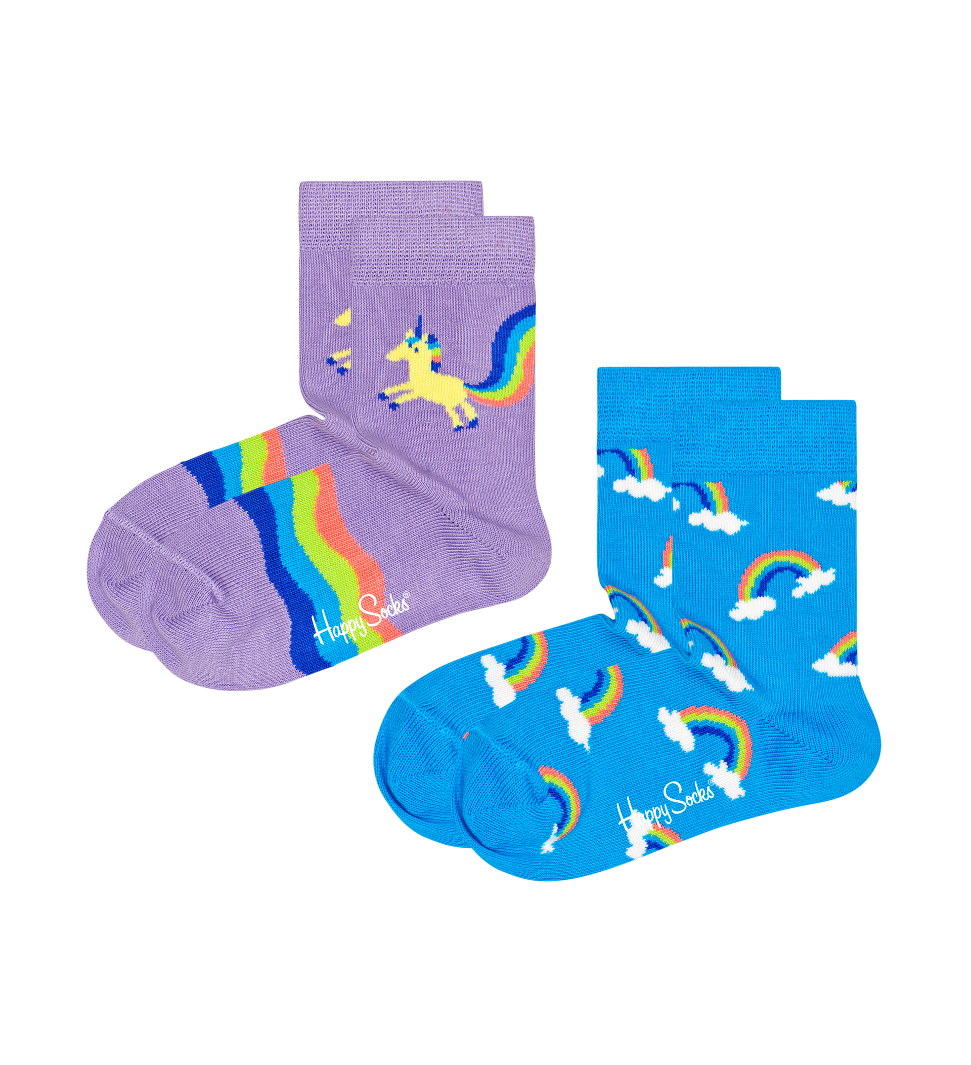Kids Unicorn and Rainbow Socks 2-pack